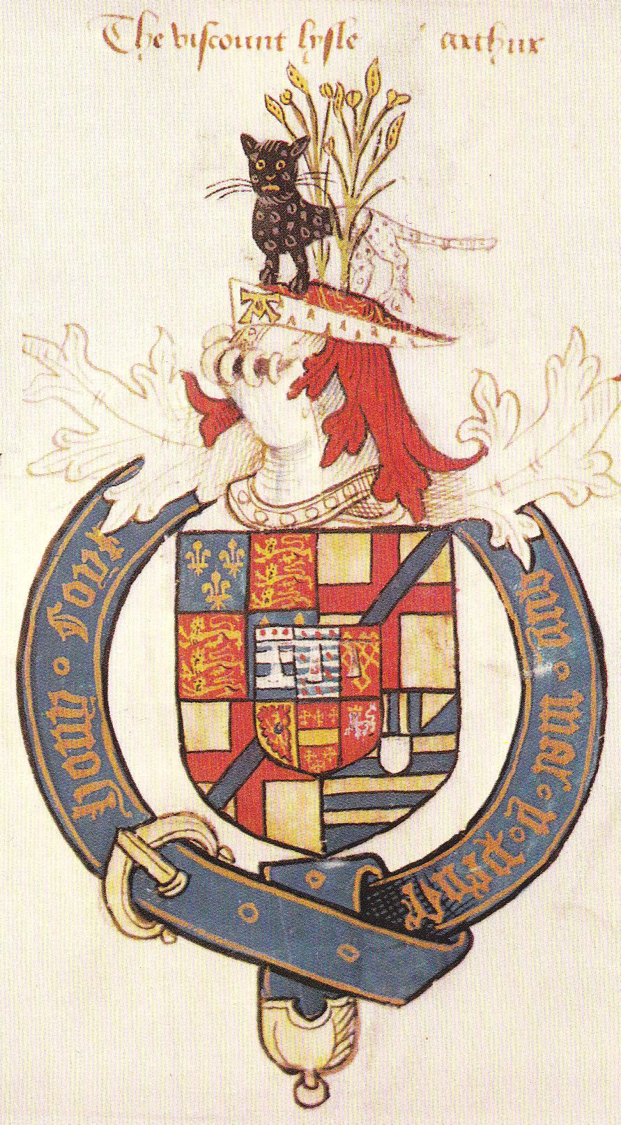 Arms of Arthur d. 1542, with a and Planta genista