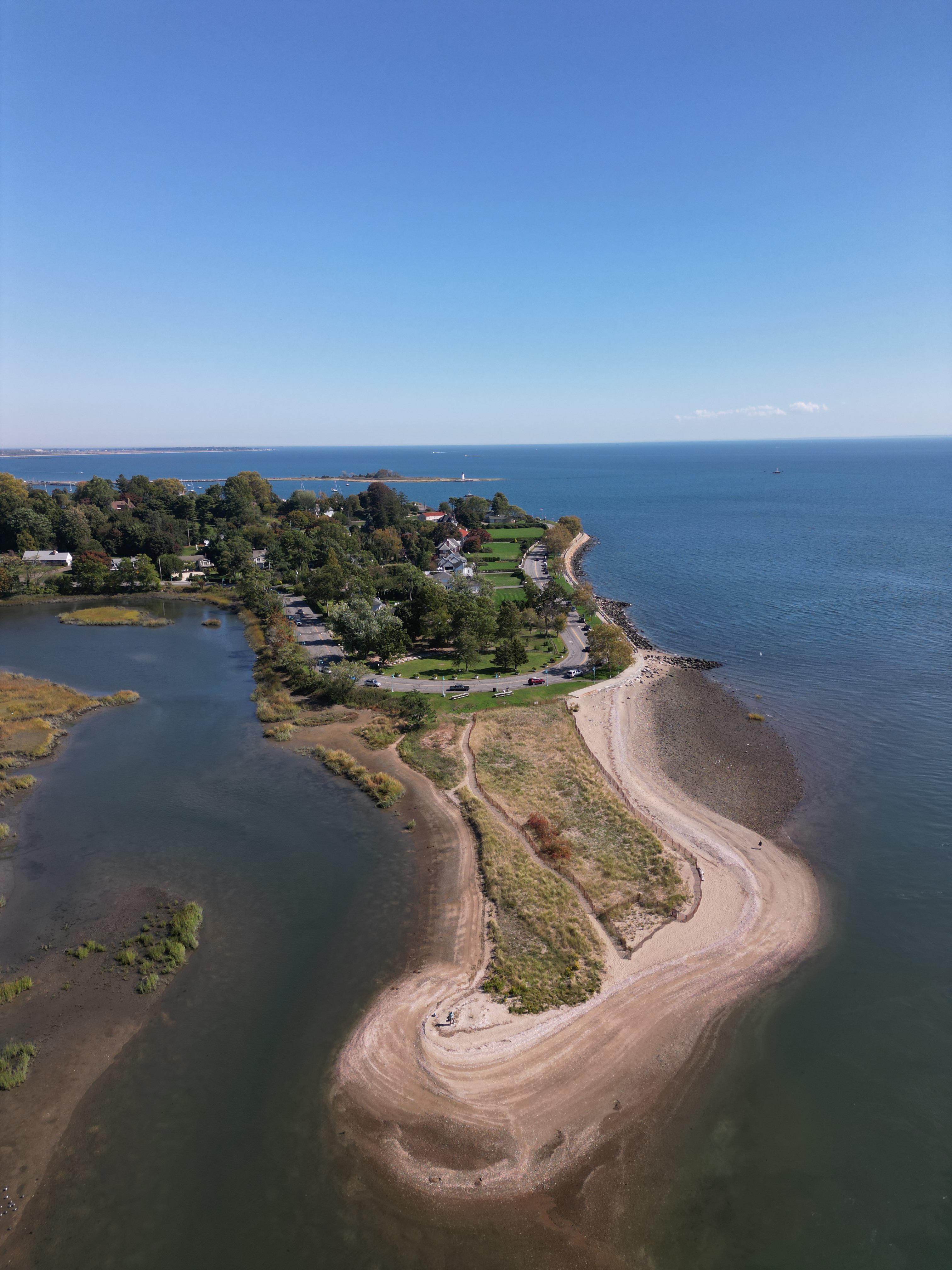 Above Jennings Beach Fairfield, CT looking at Saint Mary’s by the Sea