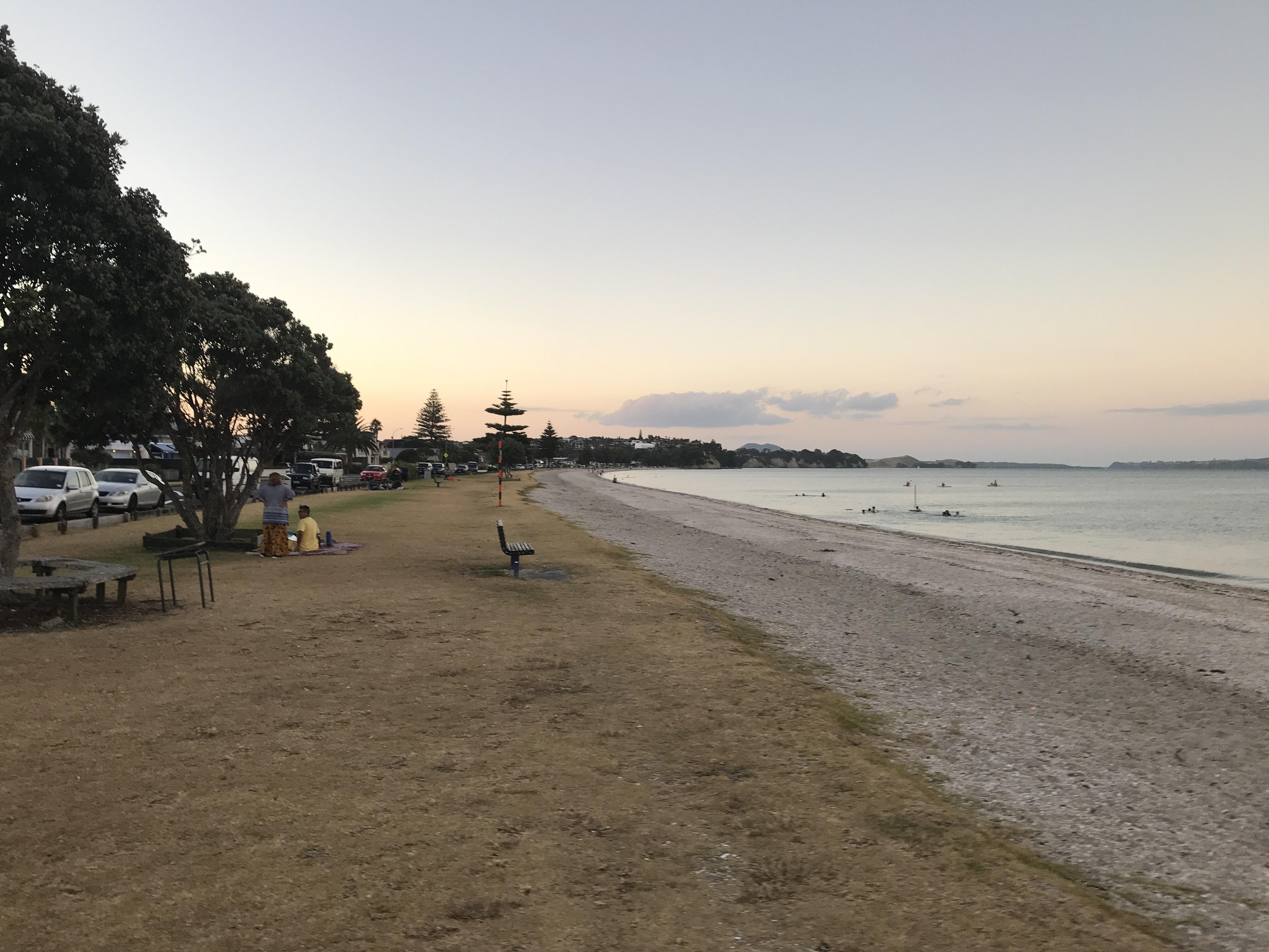 Every beach is amazing in Auckland with evening high tide and