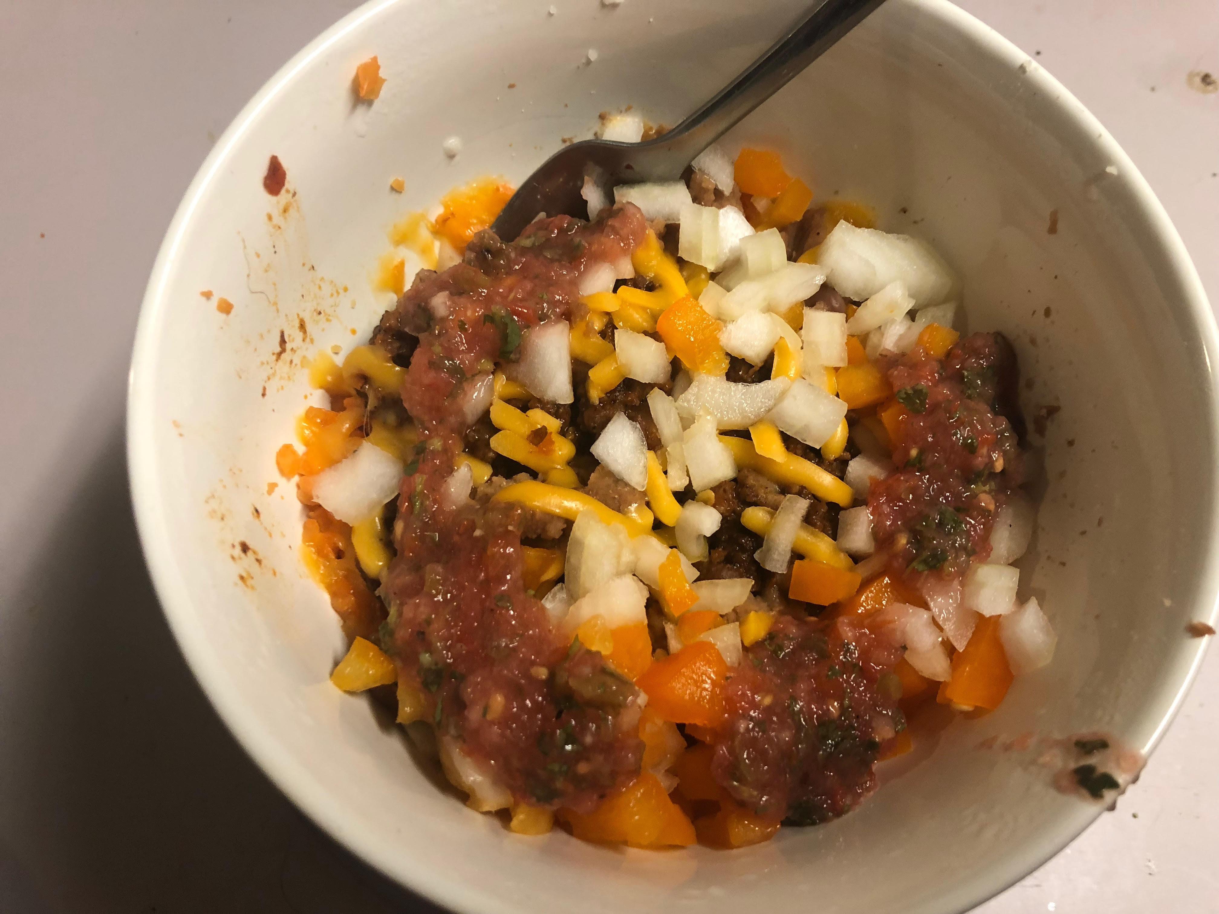 Vegan burrito bowl 249 calories. not beautiful, but very delicious