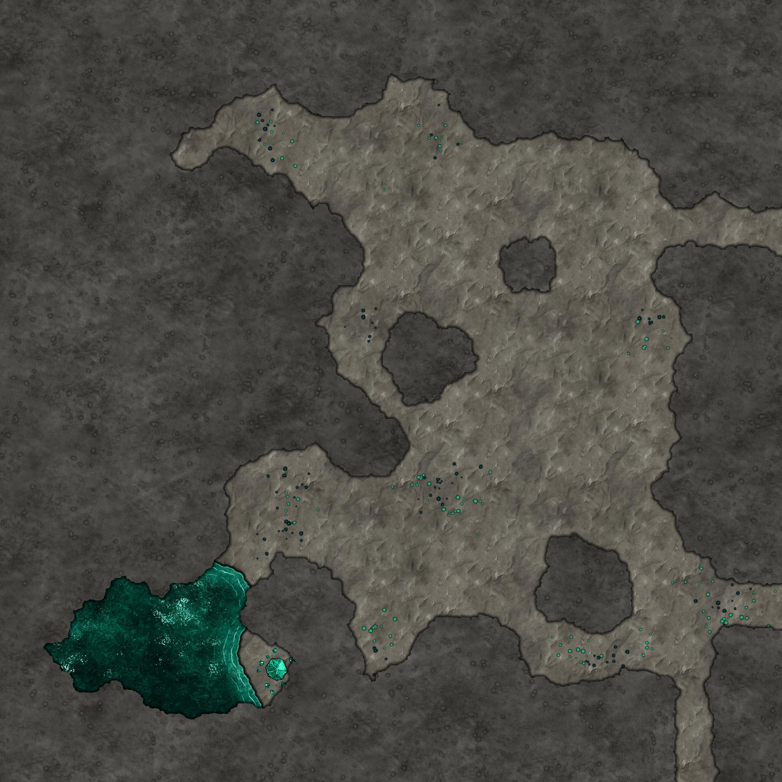 Made a quick 25x25 cave map, pretty open for customization. r/battlemaps