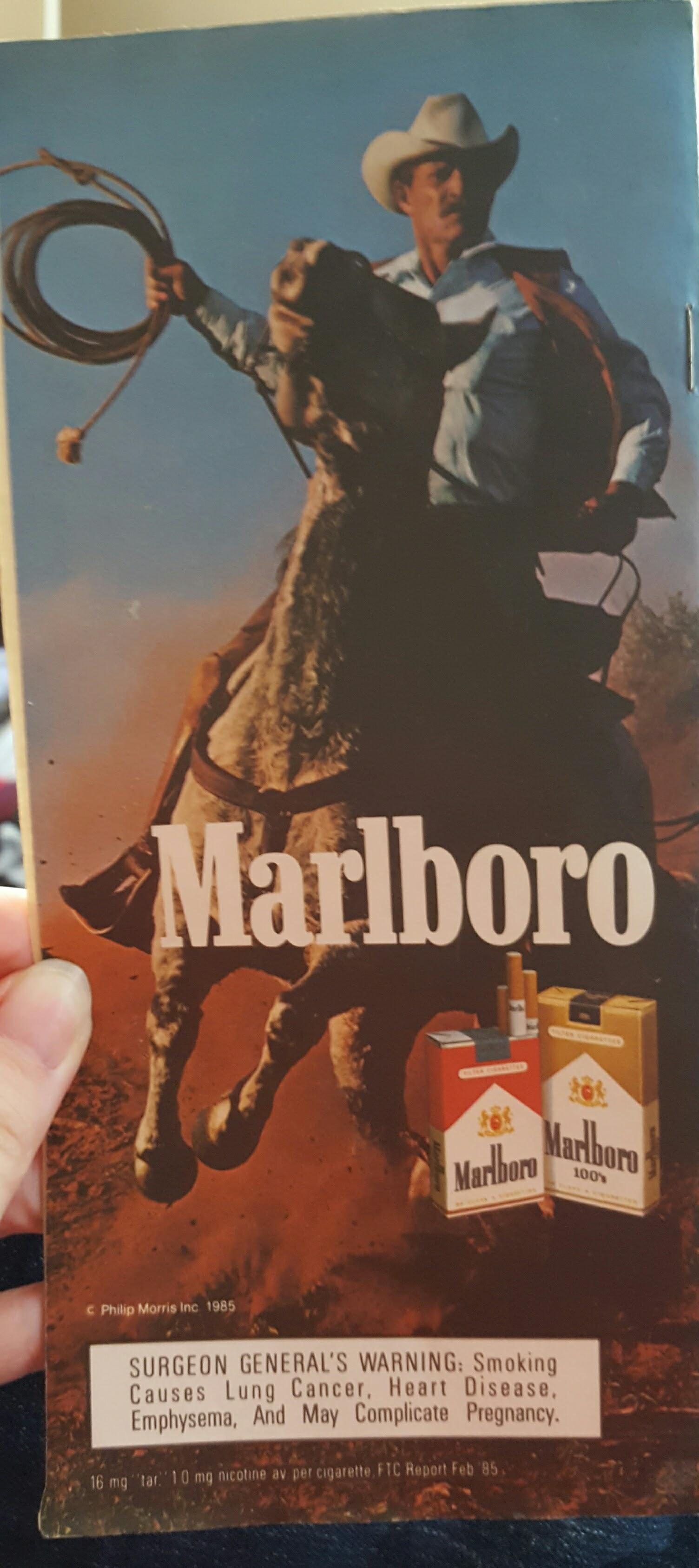Old Marlboro ad 1985 r/Cigarettes