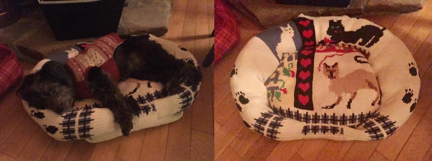 My Mom made a dog bed out of her old sweater r/somethingimade