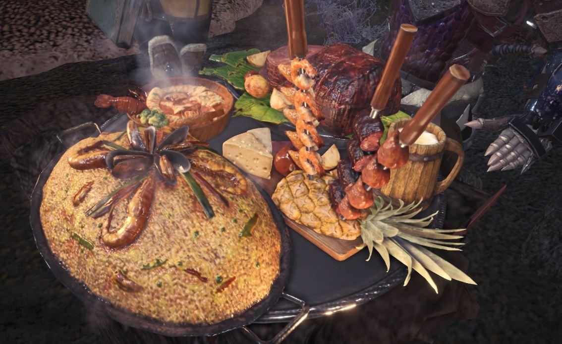 [Monster Hunter World] Field cooked meat meal! r/GameGrub