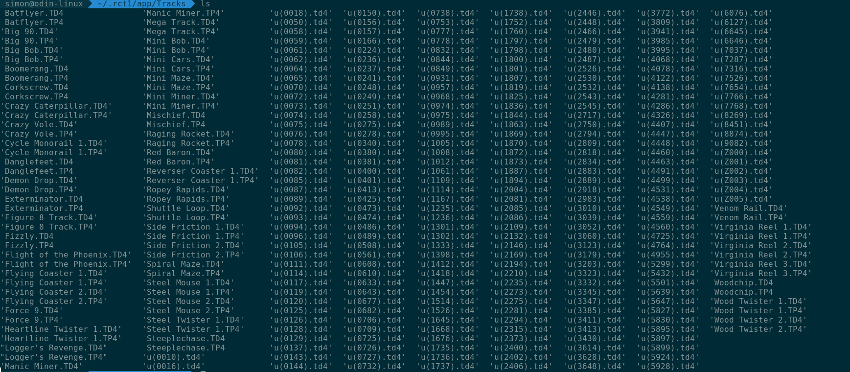 Weird track names in RCT1 r/openrct2