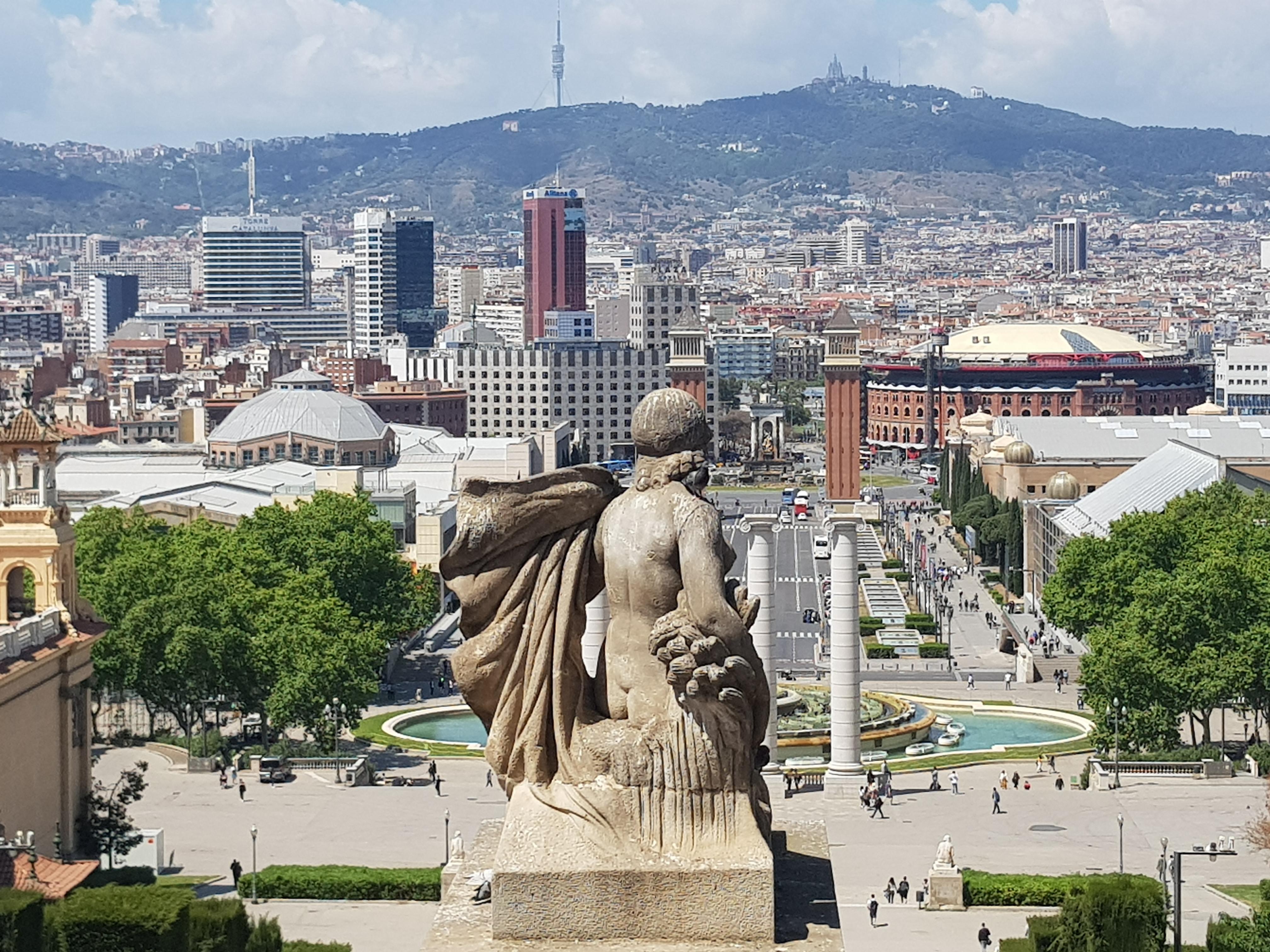 View from the Montjuic Mountain in Barcelona. r/travel
