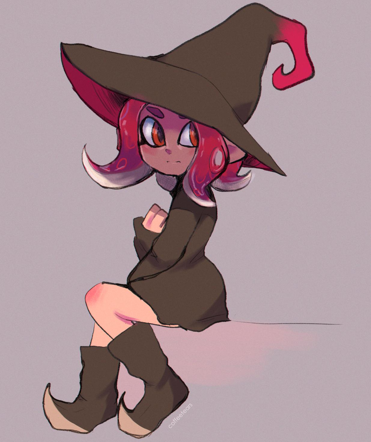 I was in a witchy mood, octoling in the amiibo witch costume (I'm