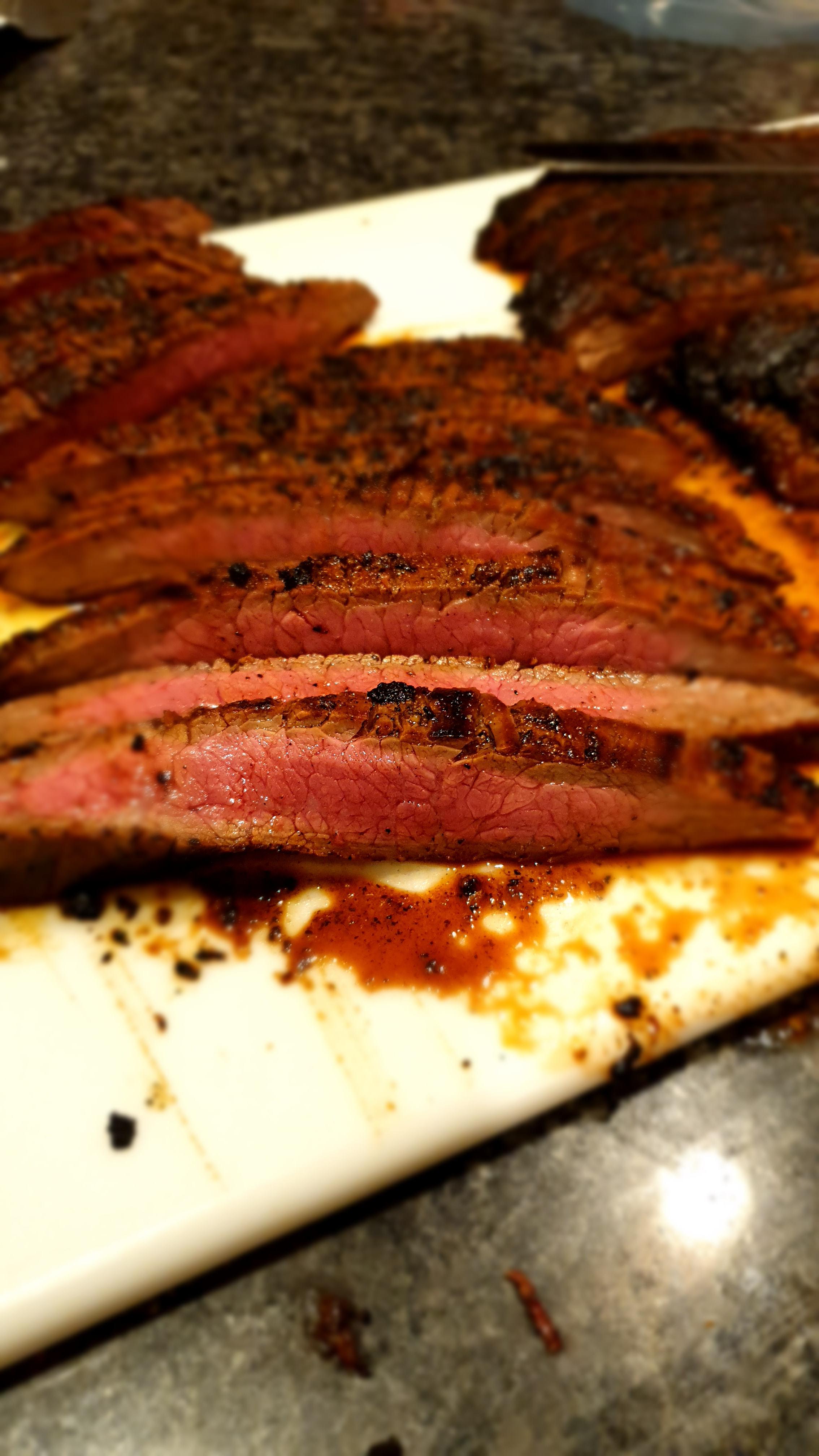 Costco flank steak on the er kettle. Temps were up between 650700°f