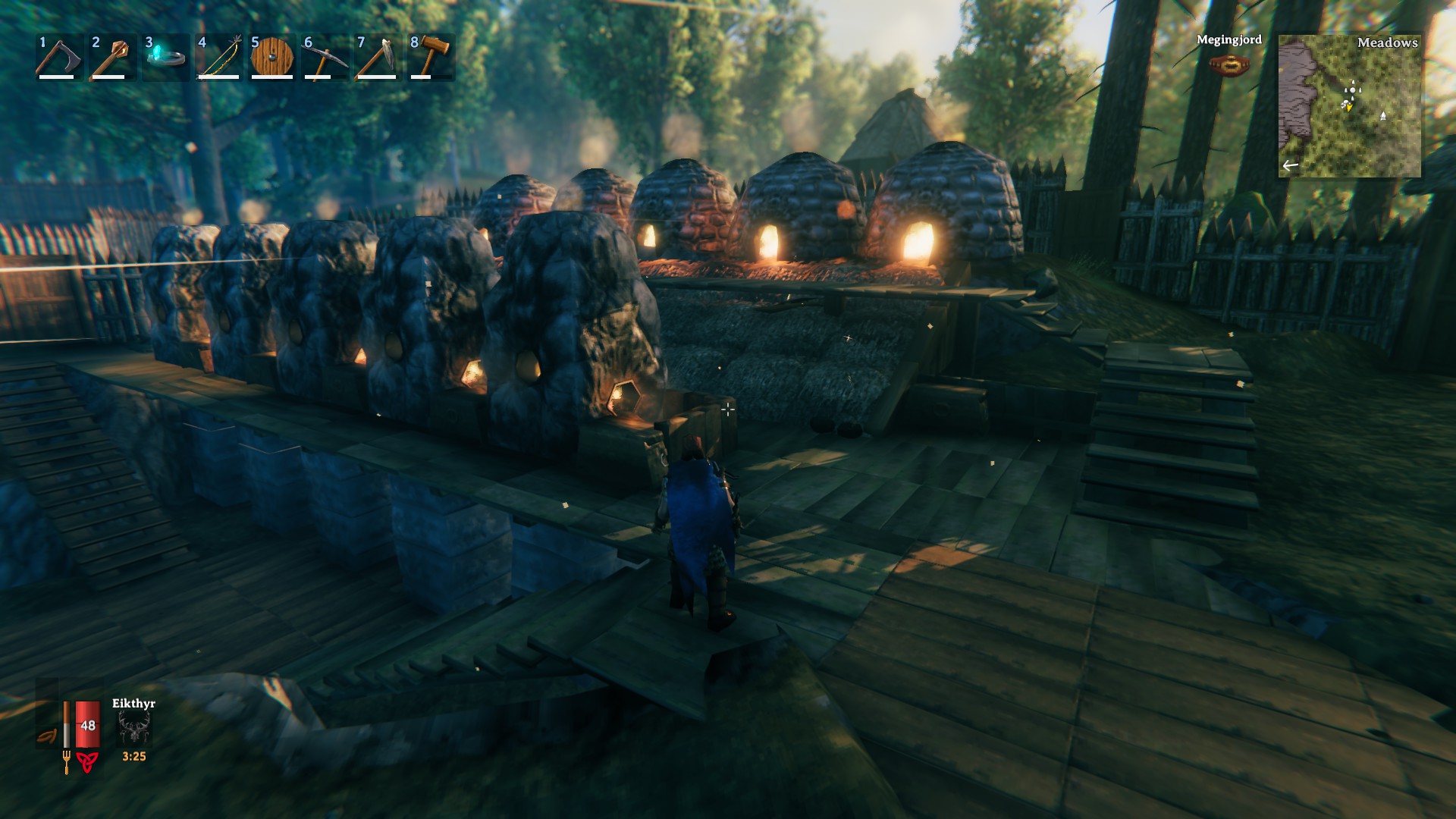 My kiln/smelter set up. Not visually stunning, but it makes me happy. r/valheim