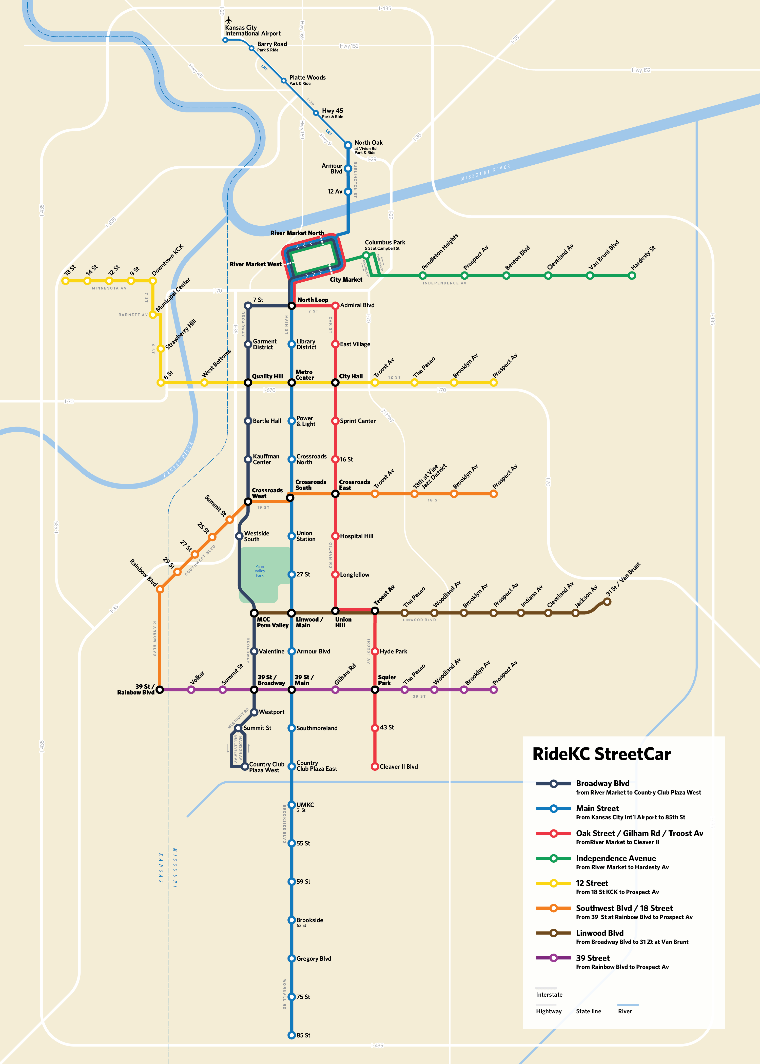 Expanded Streetcar Map r/kansascity