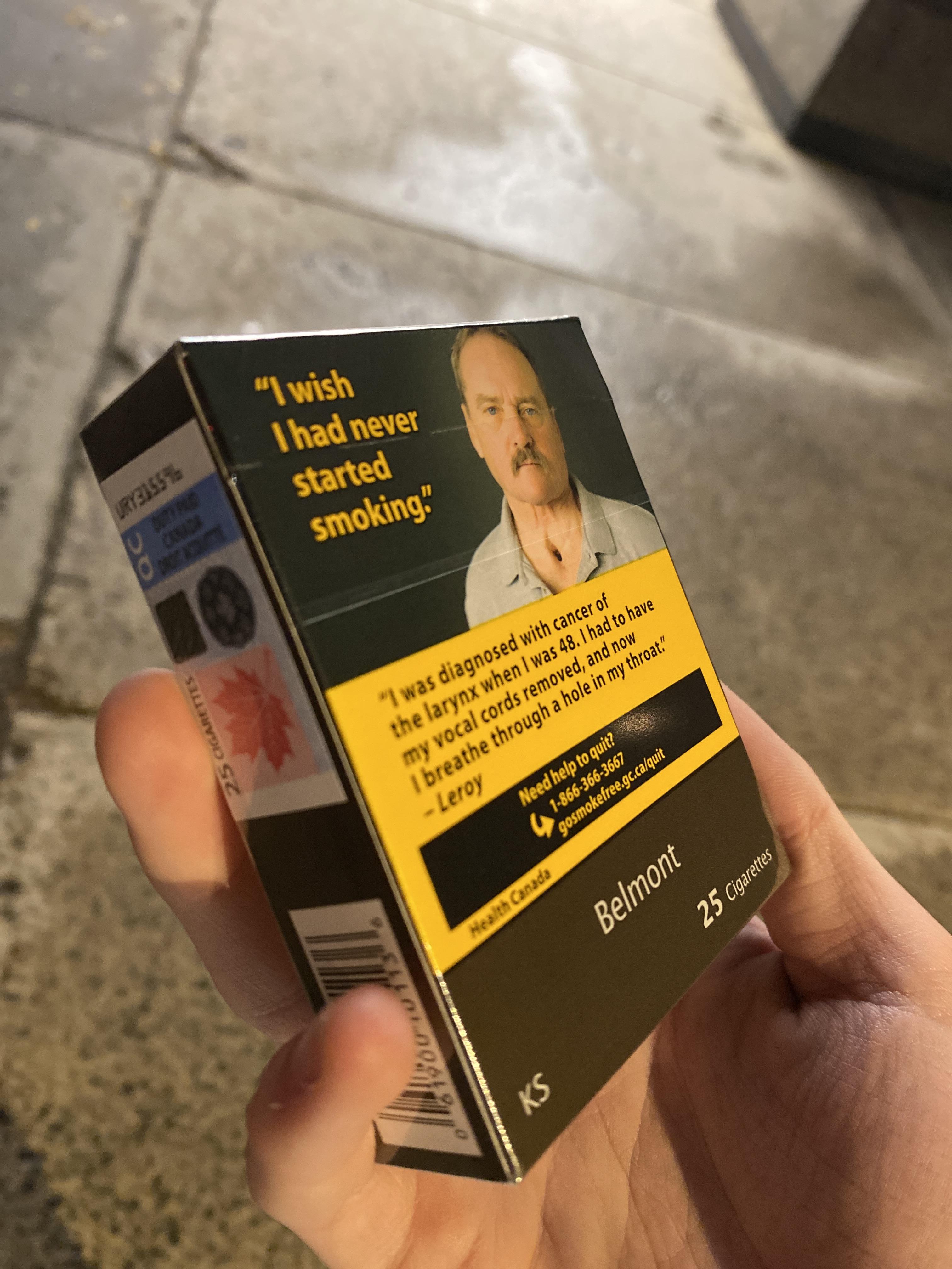 Brand new pack of belmonts. From montreal, where cigarettes are the