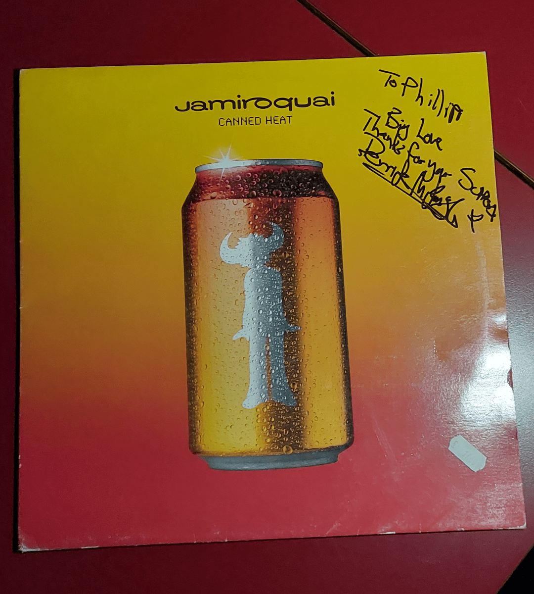 Canned heat vinyl signed by Derrick McKenzie (Jamiroquai drummer) r