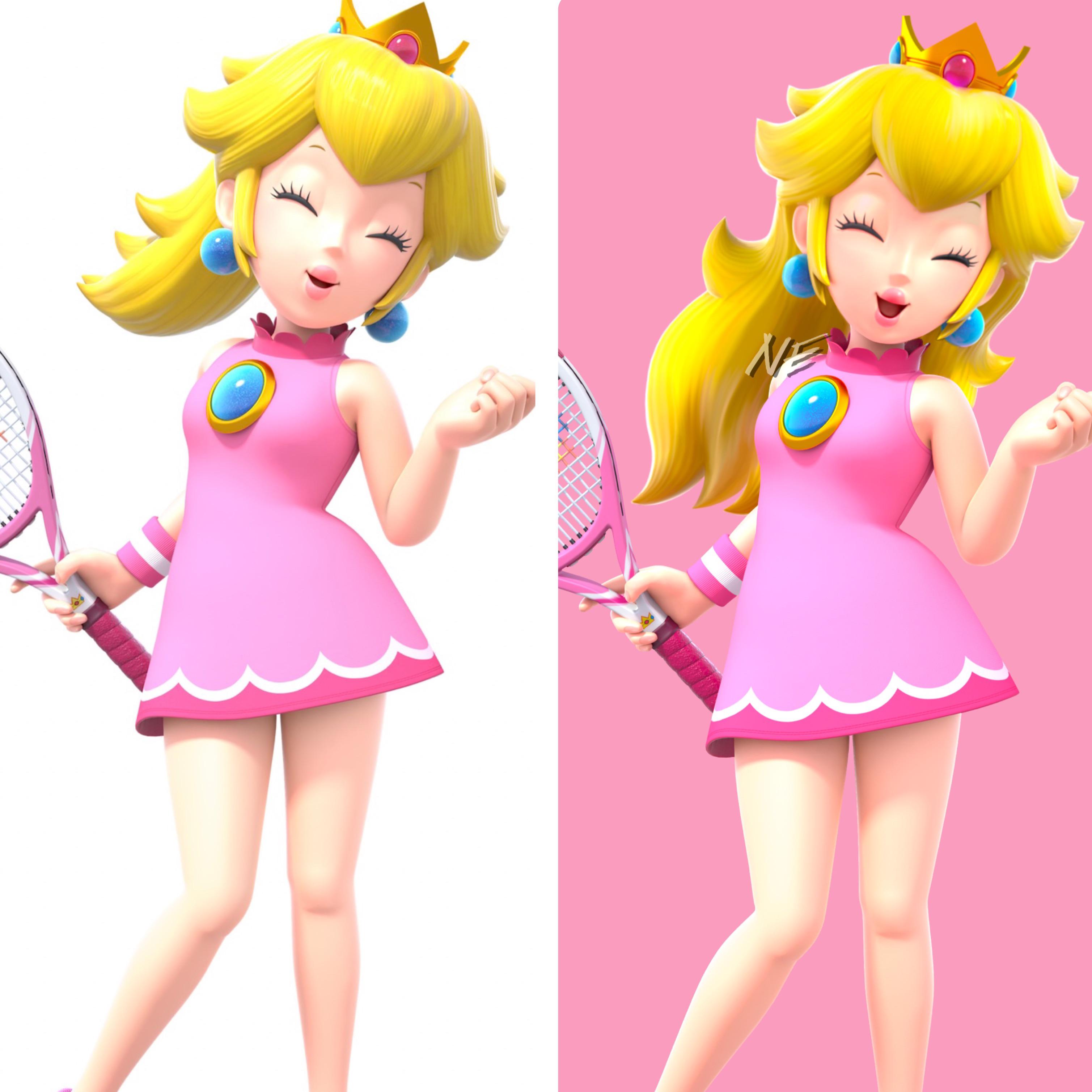 Made a quick little mockup of Tennis Peach with her hair down, I always