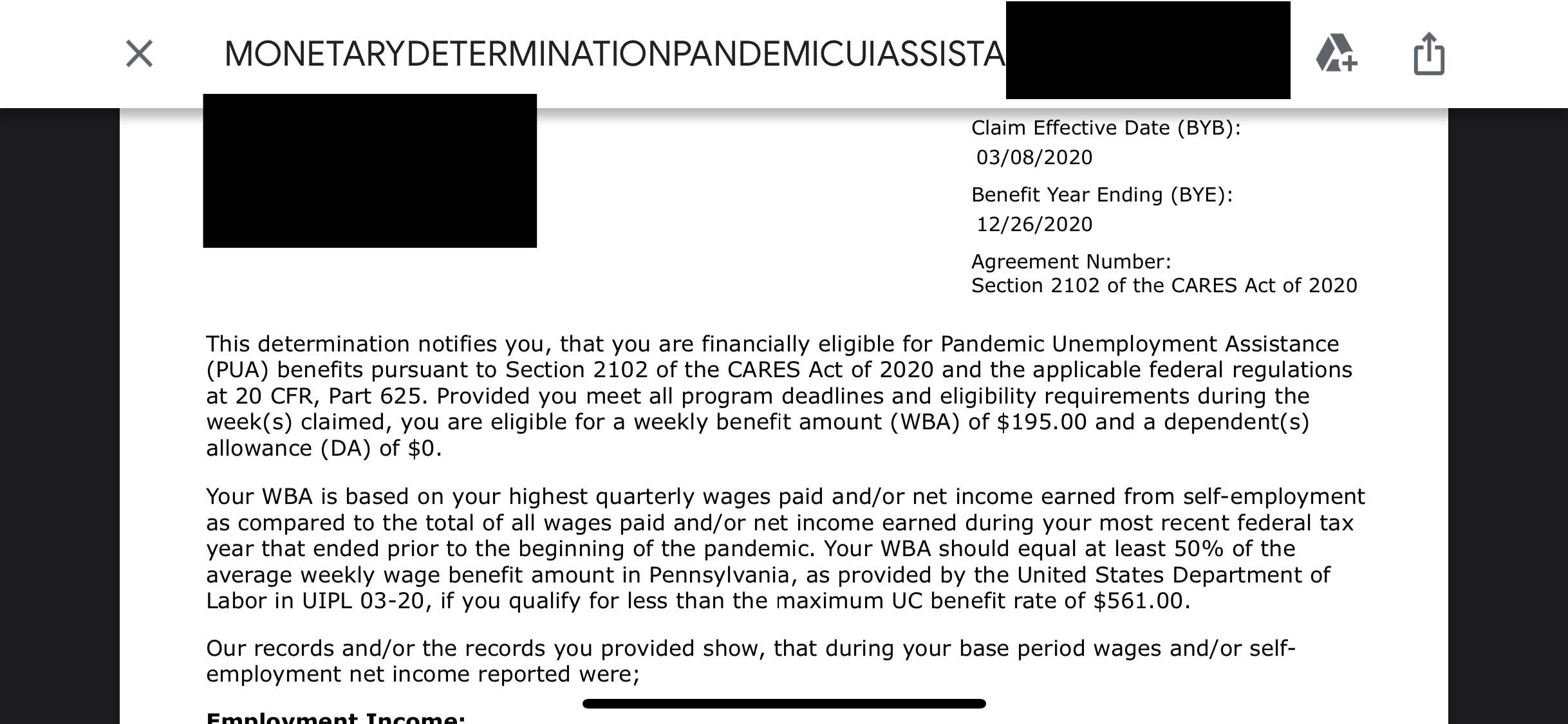 Unemployment Pua Number Pa EMPLOYAN