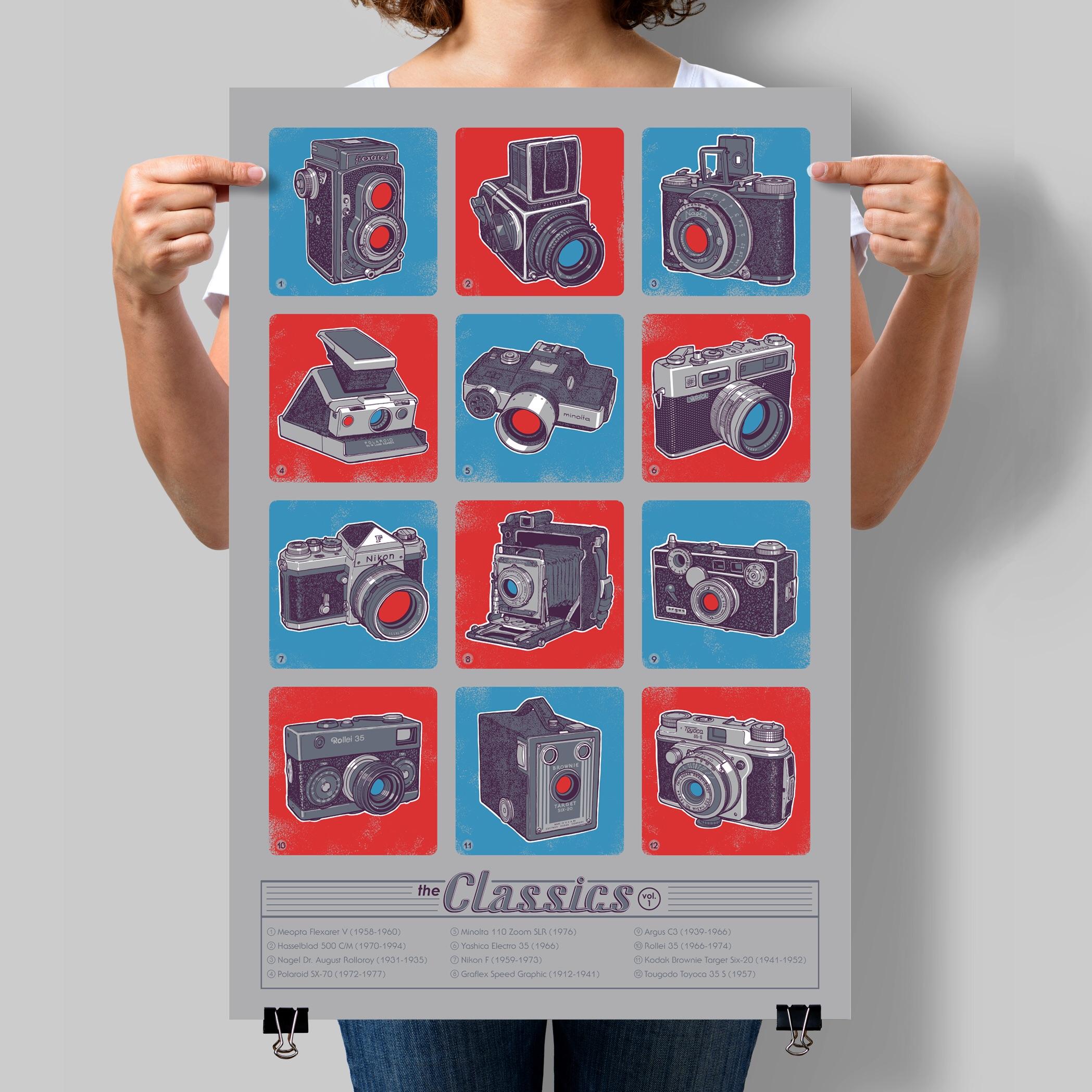Vintage Camera Screen Print Poster r/vintagecameras