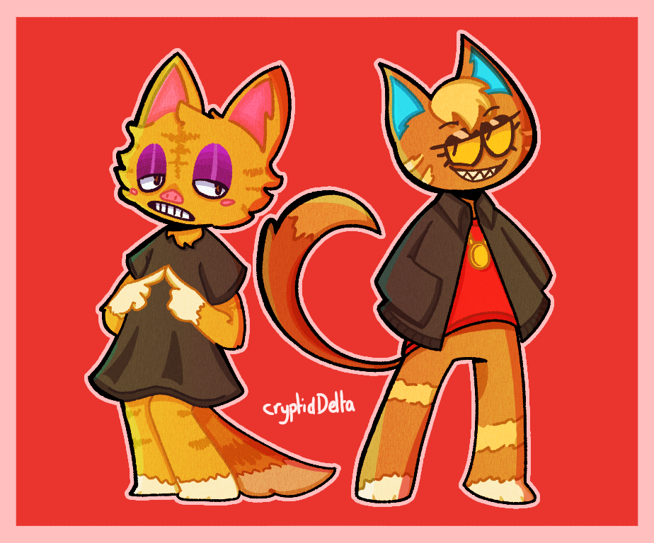 Two of my favourite cat villagers Tabby and Katt 💛🤎 [OC] r
