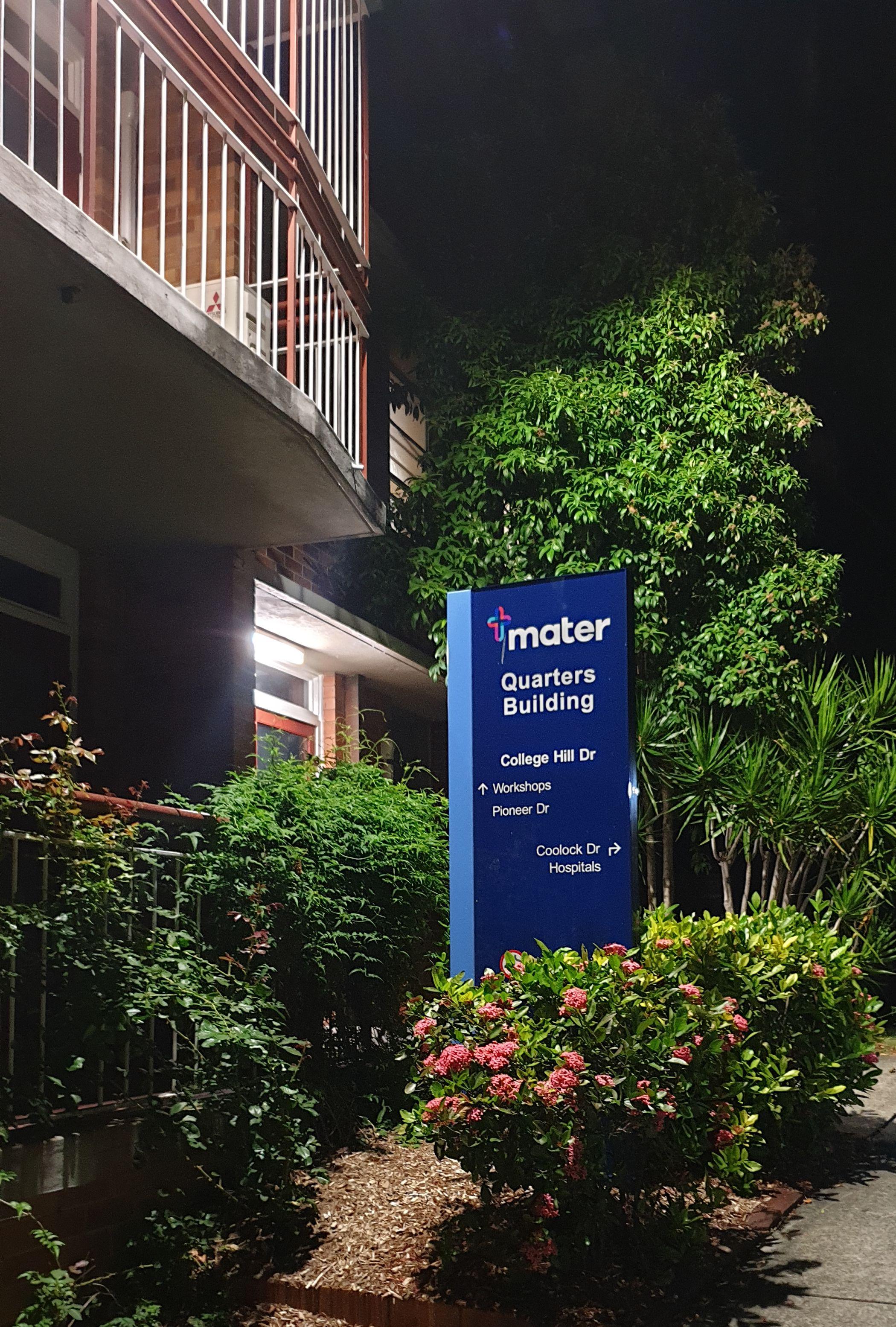 The Mater Hospital still has staff quarters onsite, a relic of the days