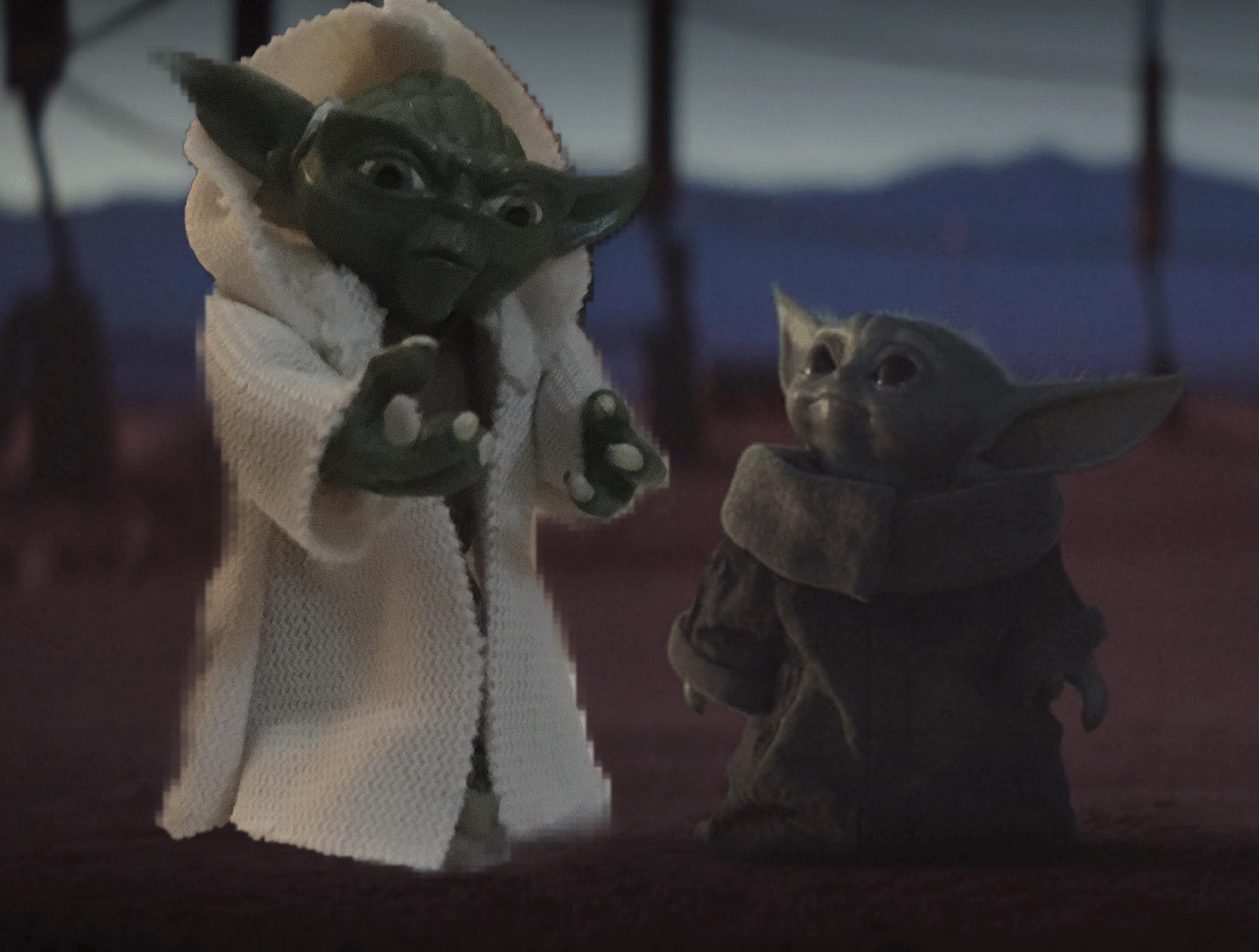 Old Yoda explaining to baby Yoda r/InsiderMemeTrading