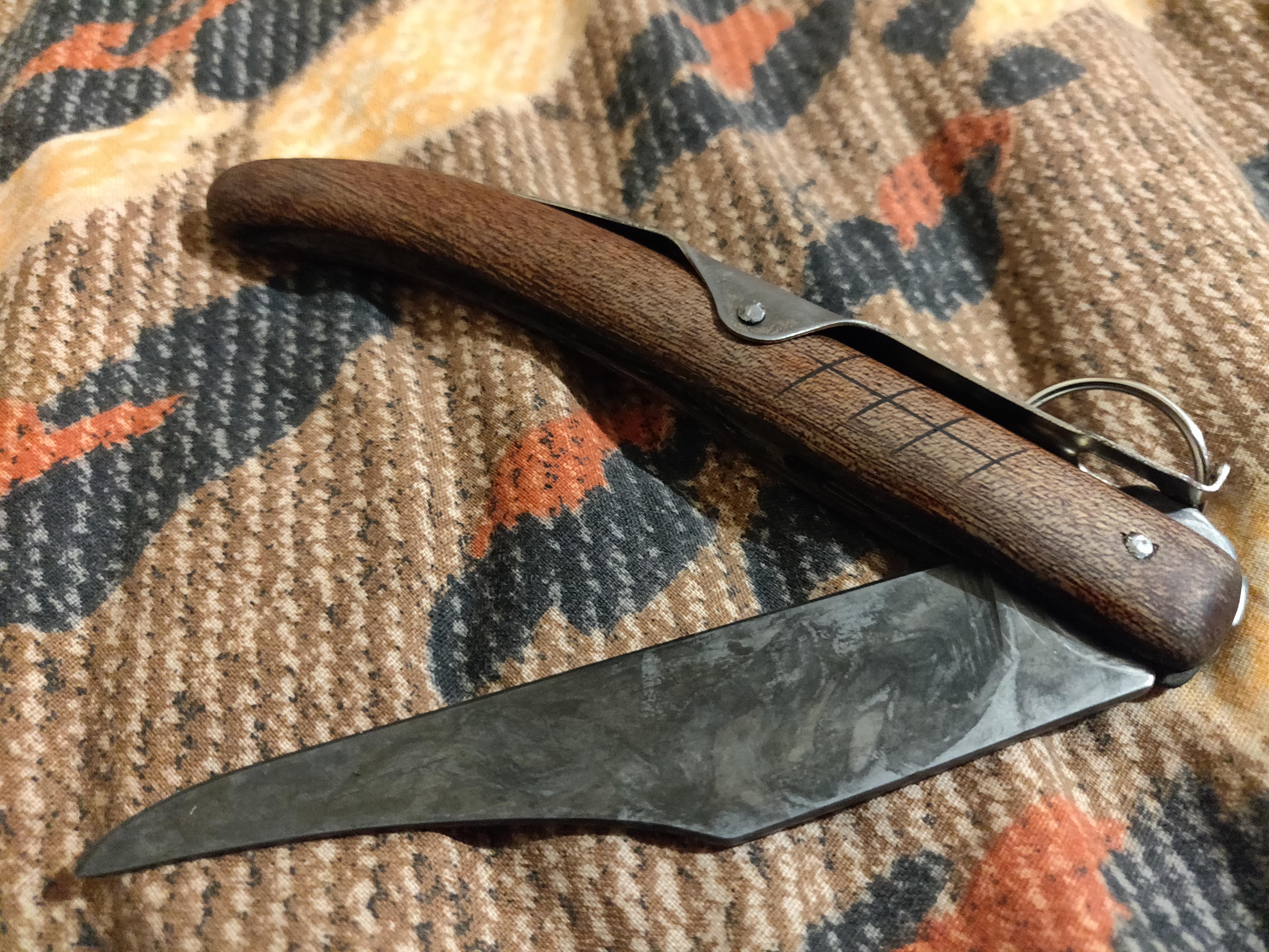 Custom Okapi rachet knife I've been working on the last few days r/knives