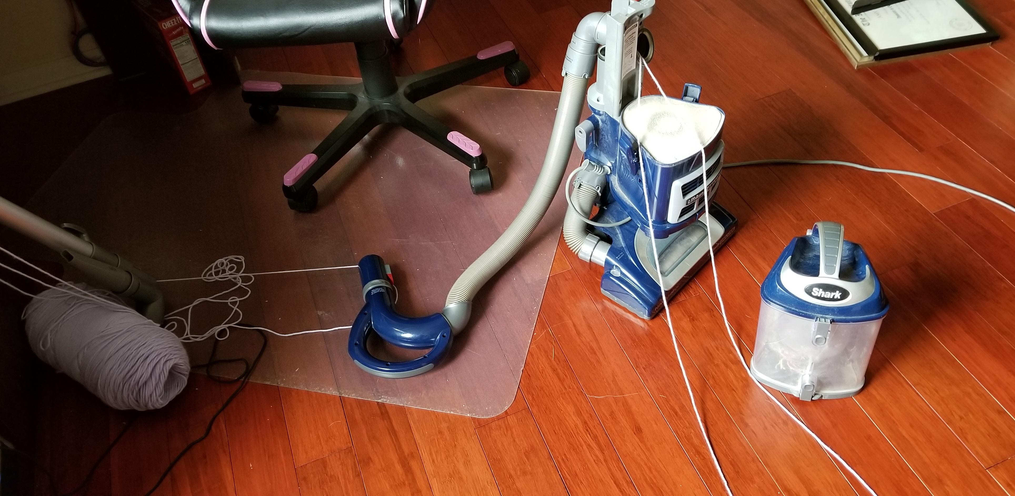 My bad for vacuuming too close to a center pull skein... r/crochet