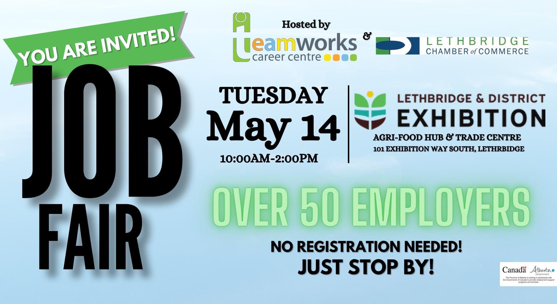 Job fair tomorrow (Tuesday) at Lethbridge Exhibition r/Lethbridge
