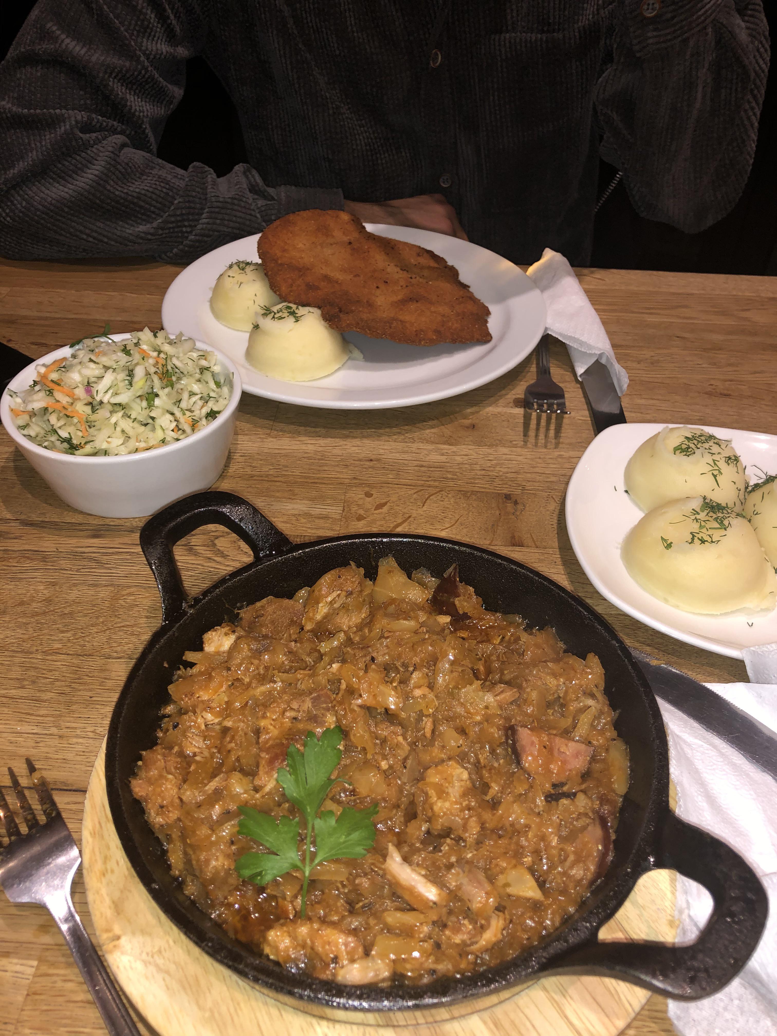 [i ate] Polish Hunters Stew (sauerkraut with pork) and chicken