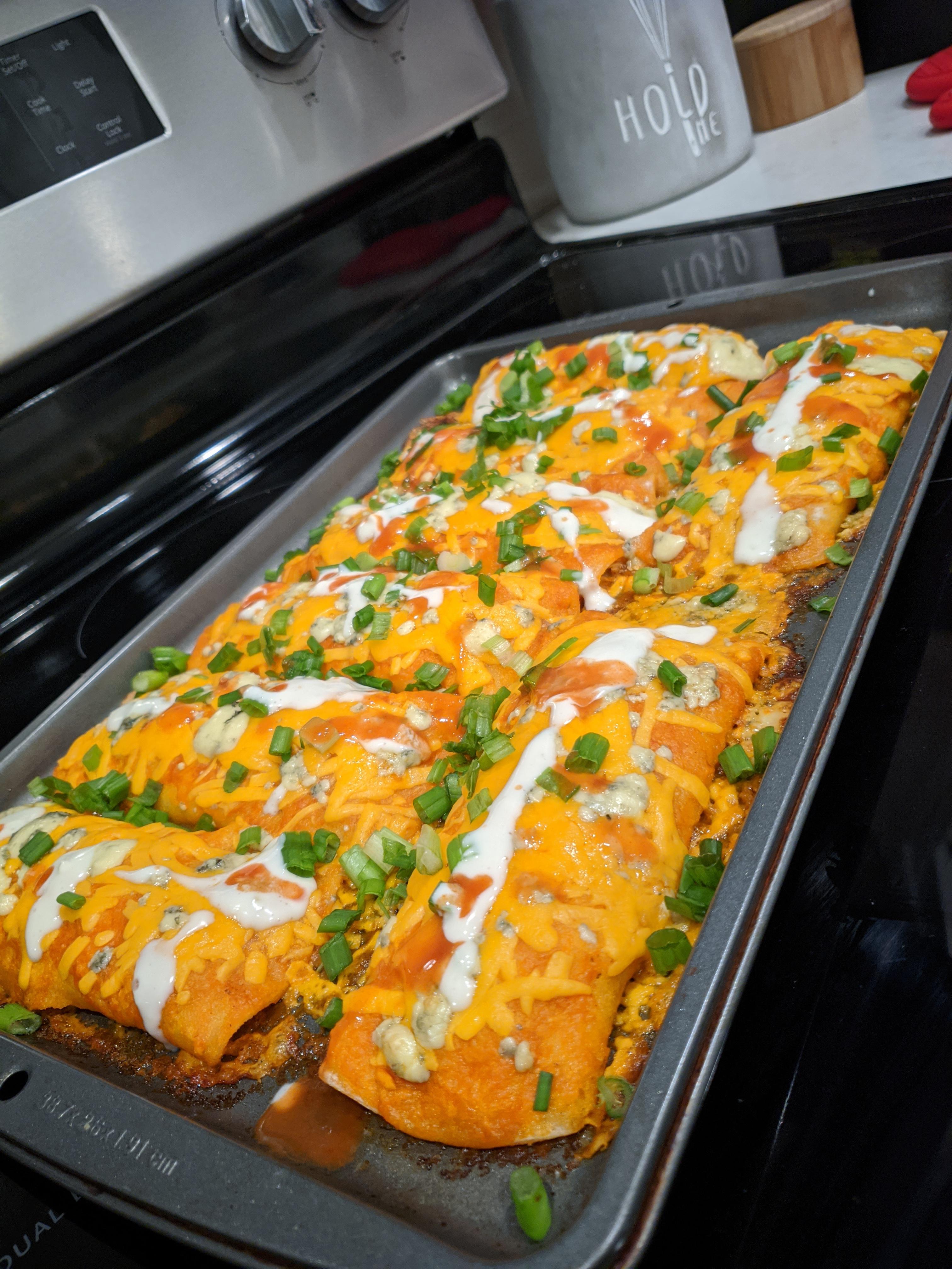 Homemade buffalo chicken enchiladas r/FoodPorn