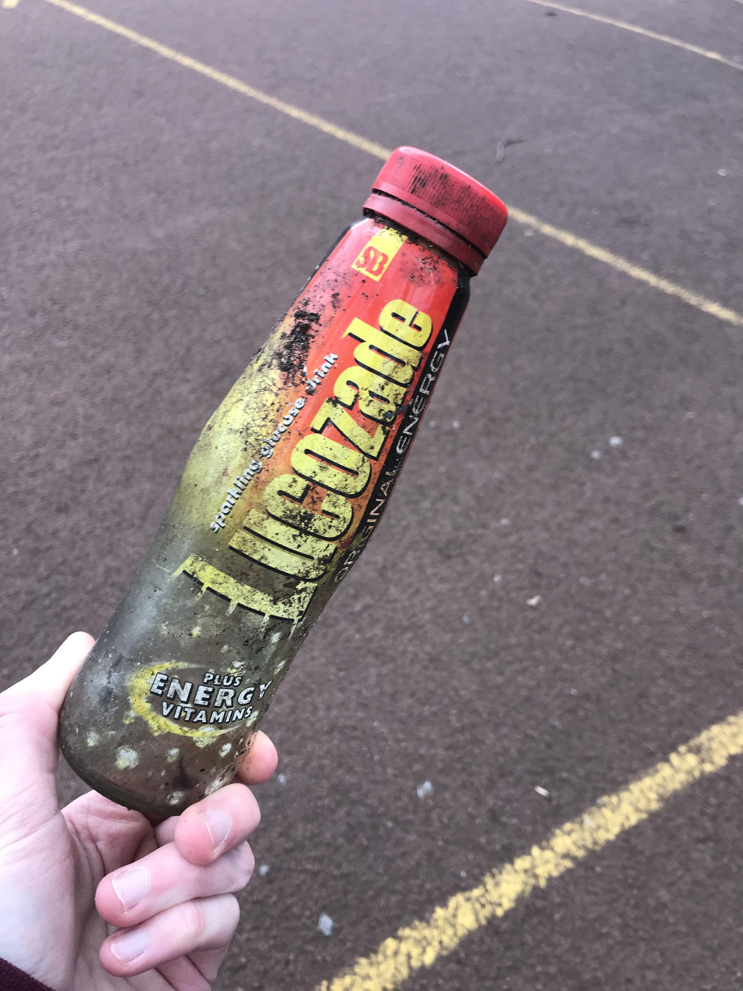 Glass Lucozade bottle from around 20 years ago. Found it in my local
