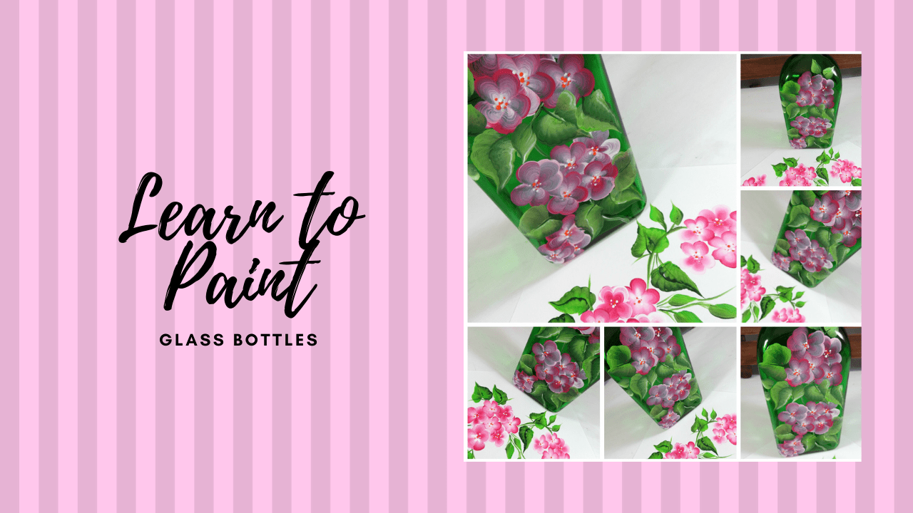 LEARN TO PAINT GLASS BOTTLES How to Paint on Glass Beginner