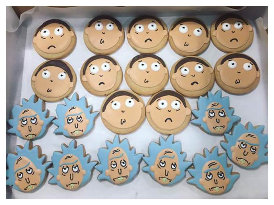 Rick and Morty cookies gf made the other day r/pics
