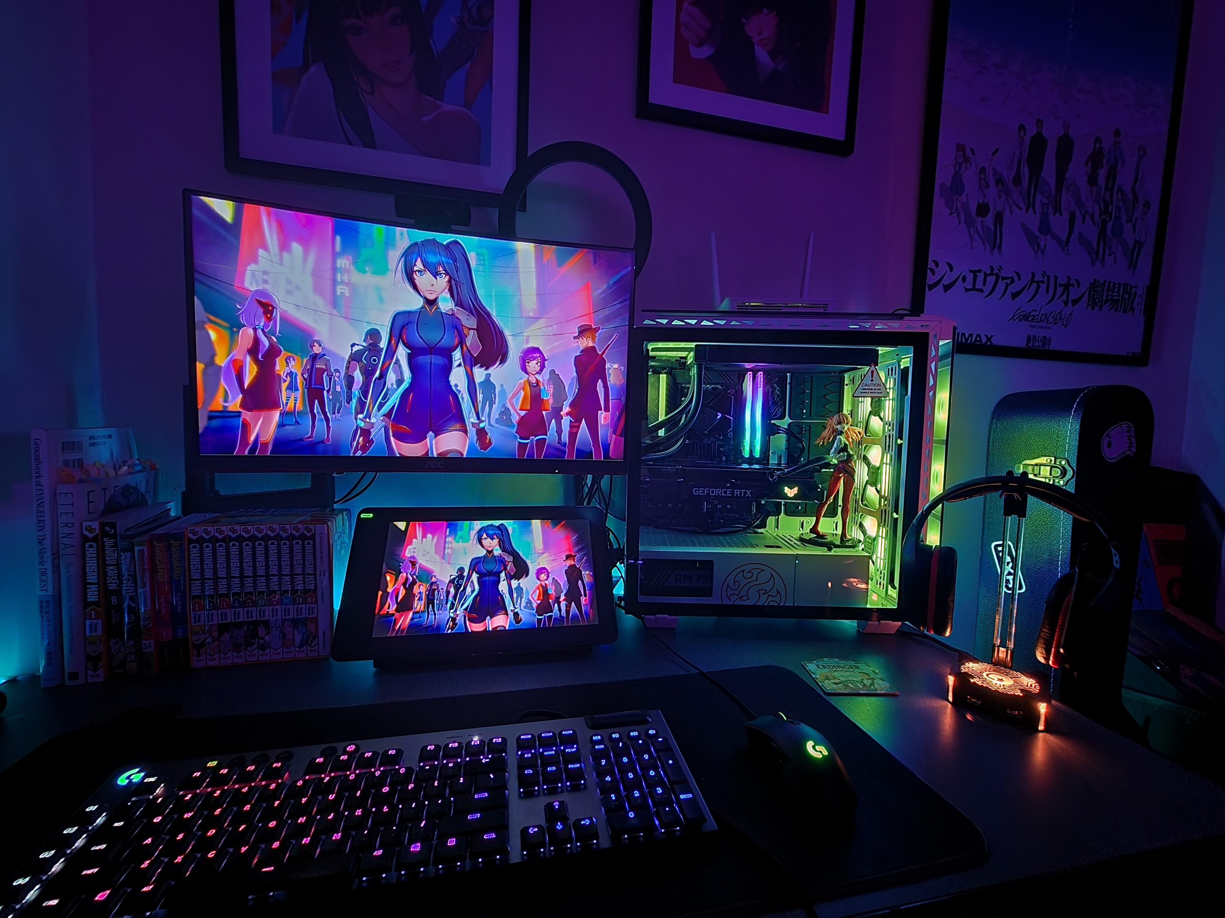 My first build! Gonna buy a second monitor next, in the meantime my drawing tablet will have to