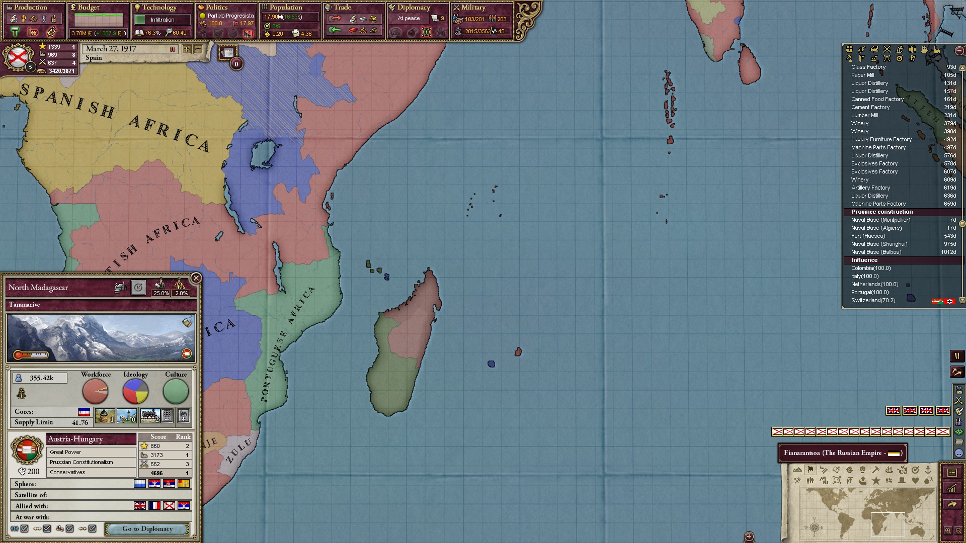 I brought to you Spanish Oklahoma,now rejoice in AustroHungarian