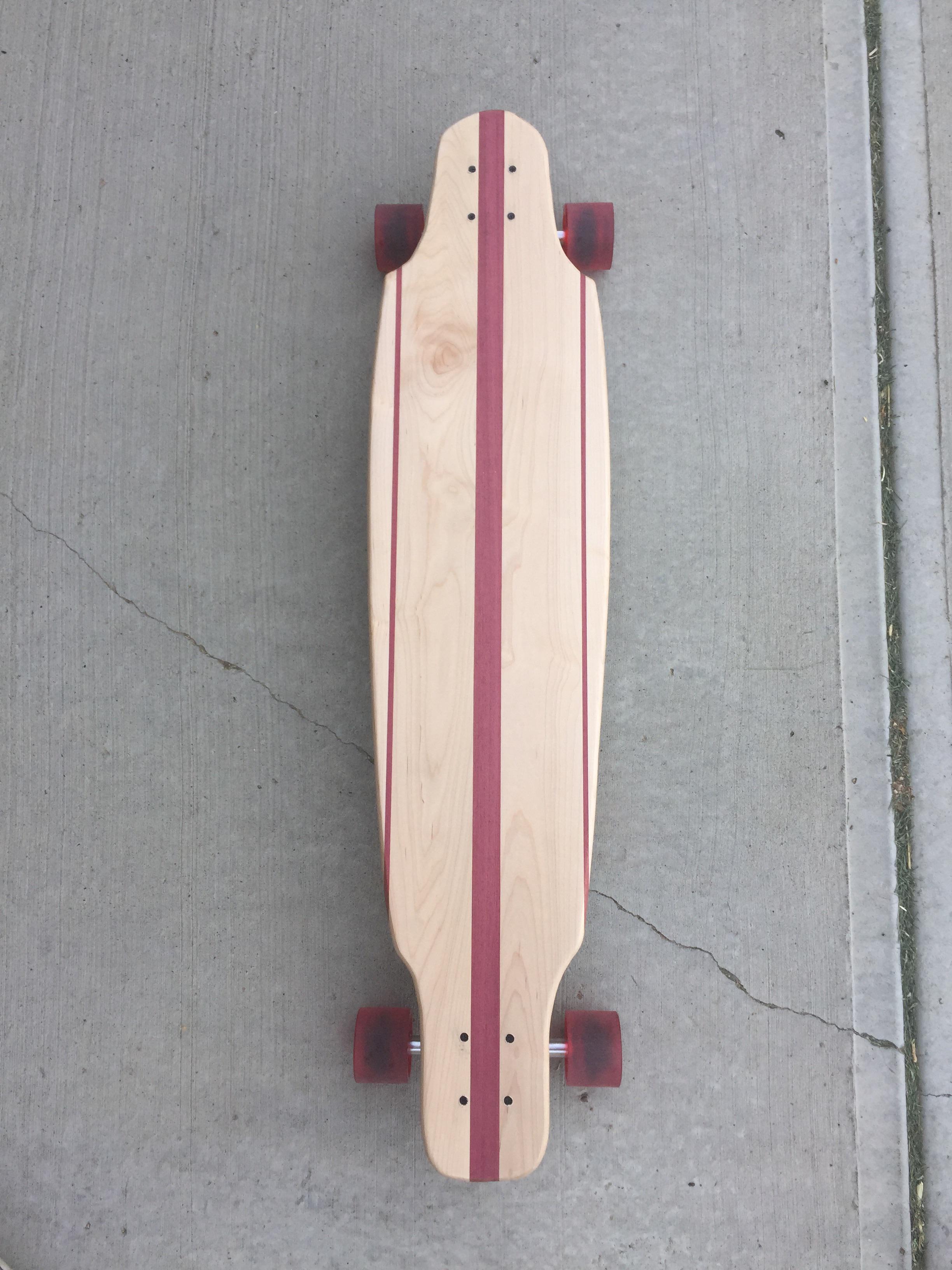 Longboard cruiser out of Maple and Purple Heart r/woodworking