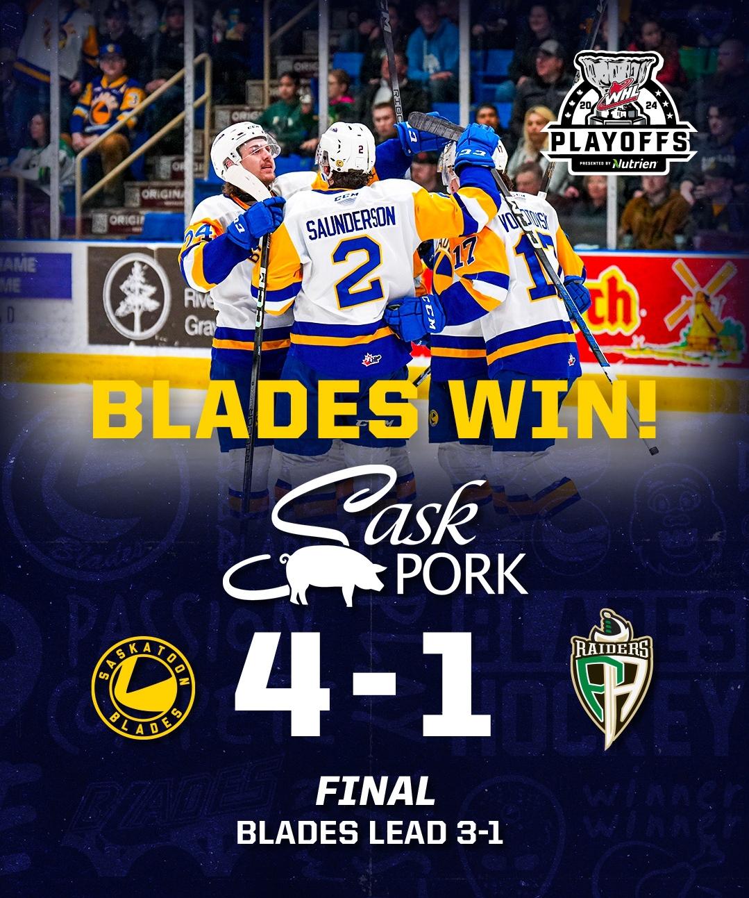 Blades win game 4 r/saskatoon