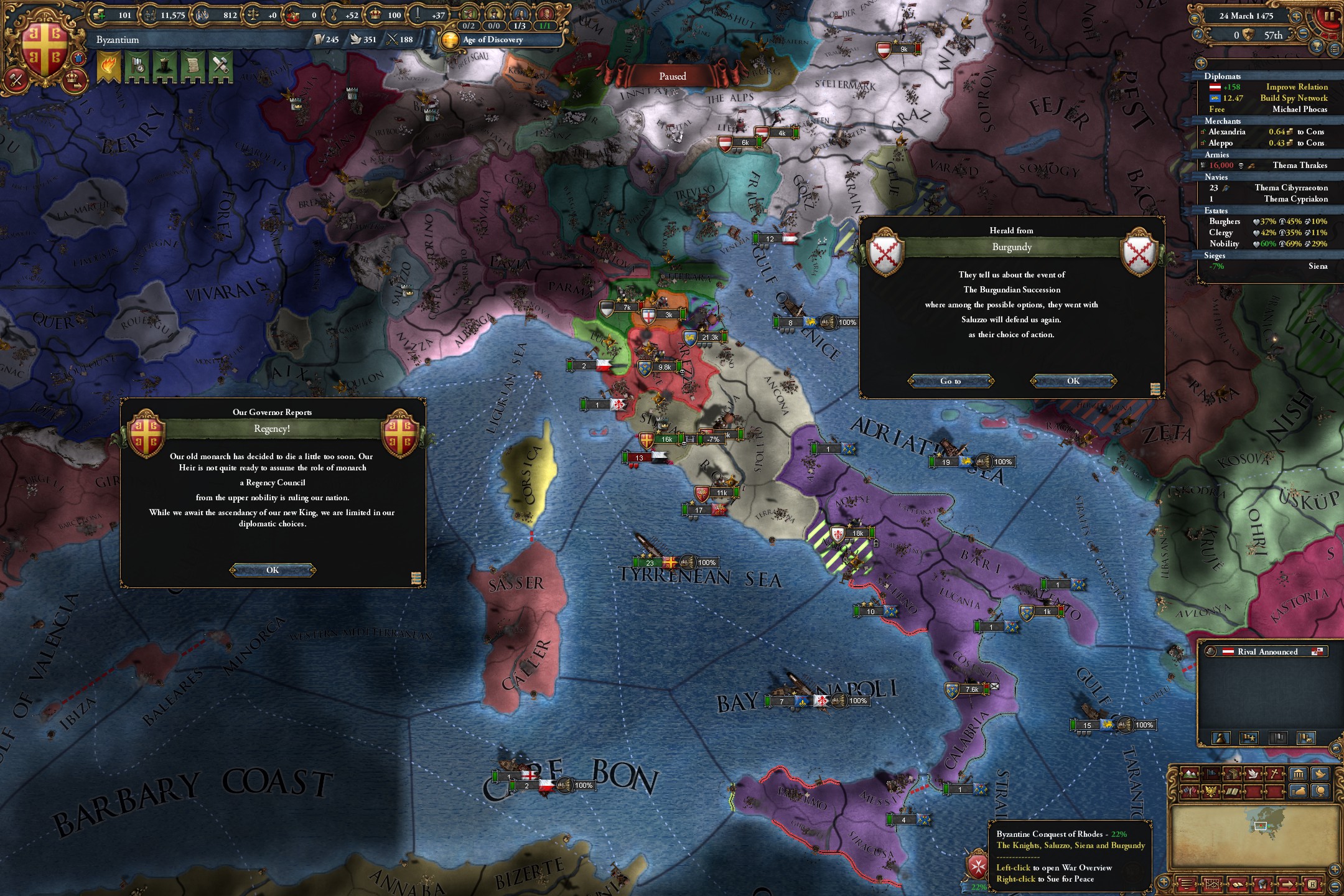 Saluzzo. A masterful choice, Burgundy. r/eu4