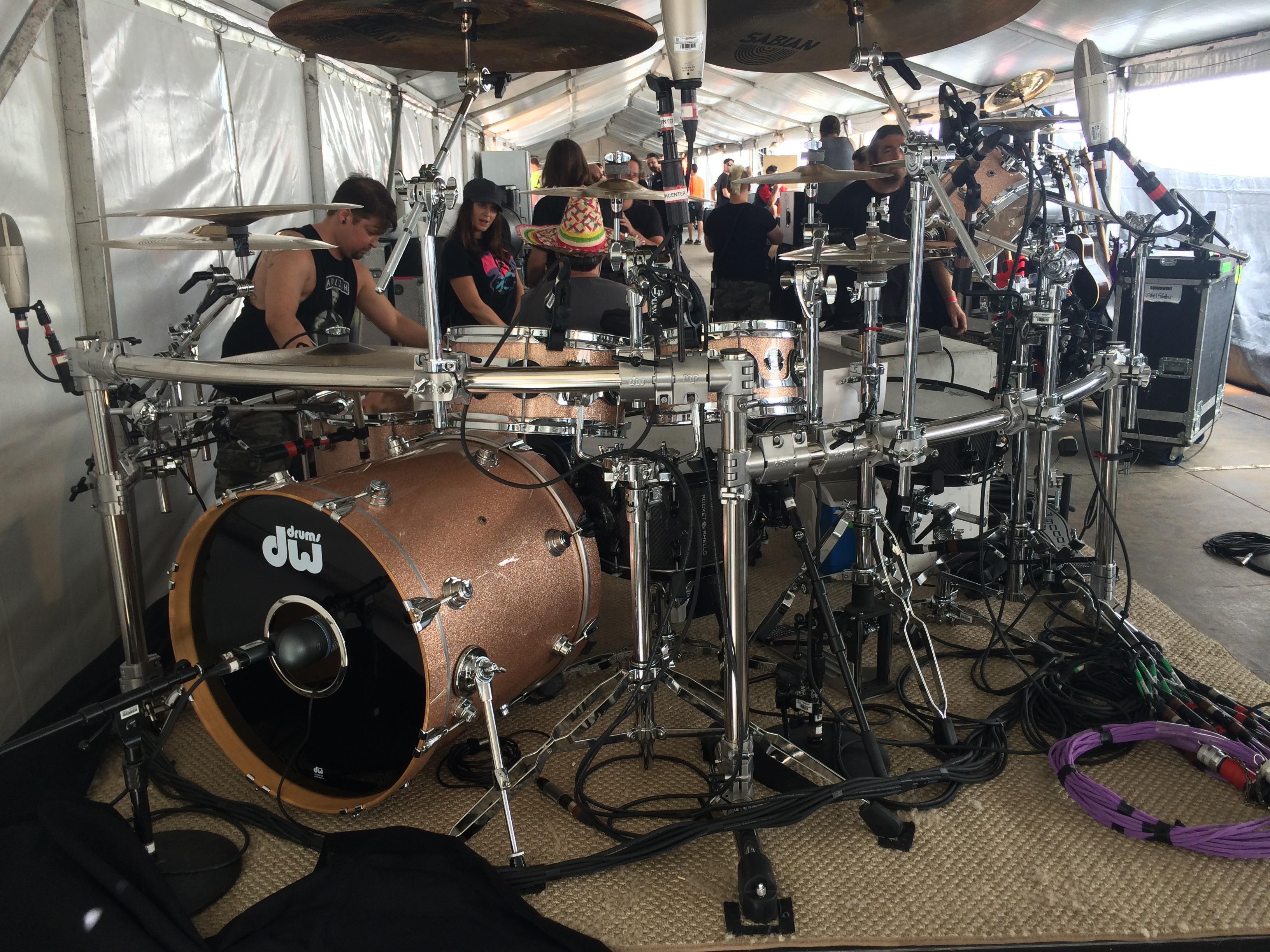 The kit belonging to Jose Pasillas of Incubus. Taken at Soundwave