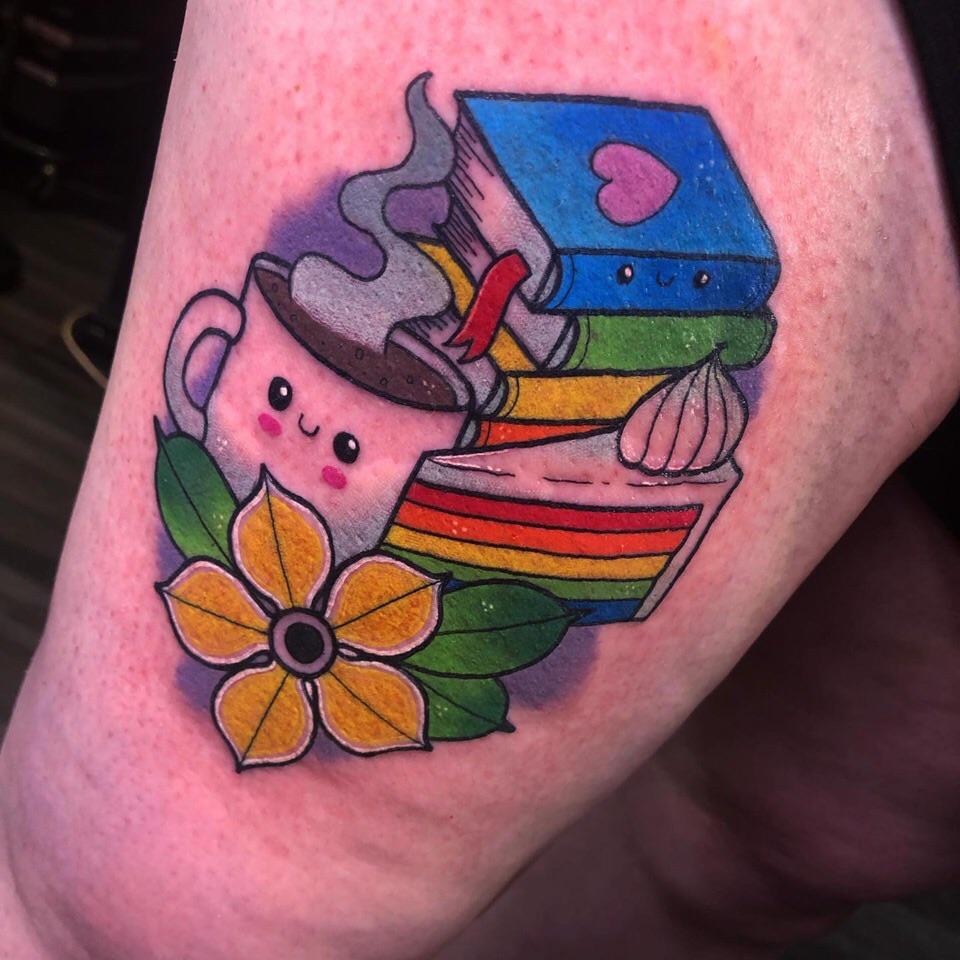 Top more than 79 book and coffee tattoo latest in.cdgdbentre