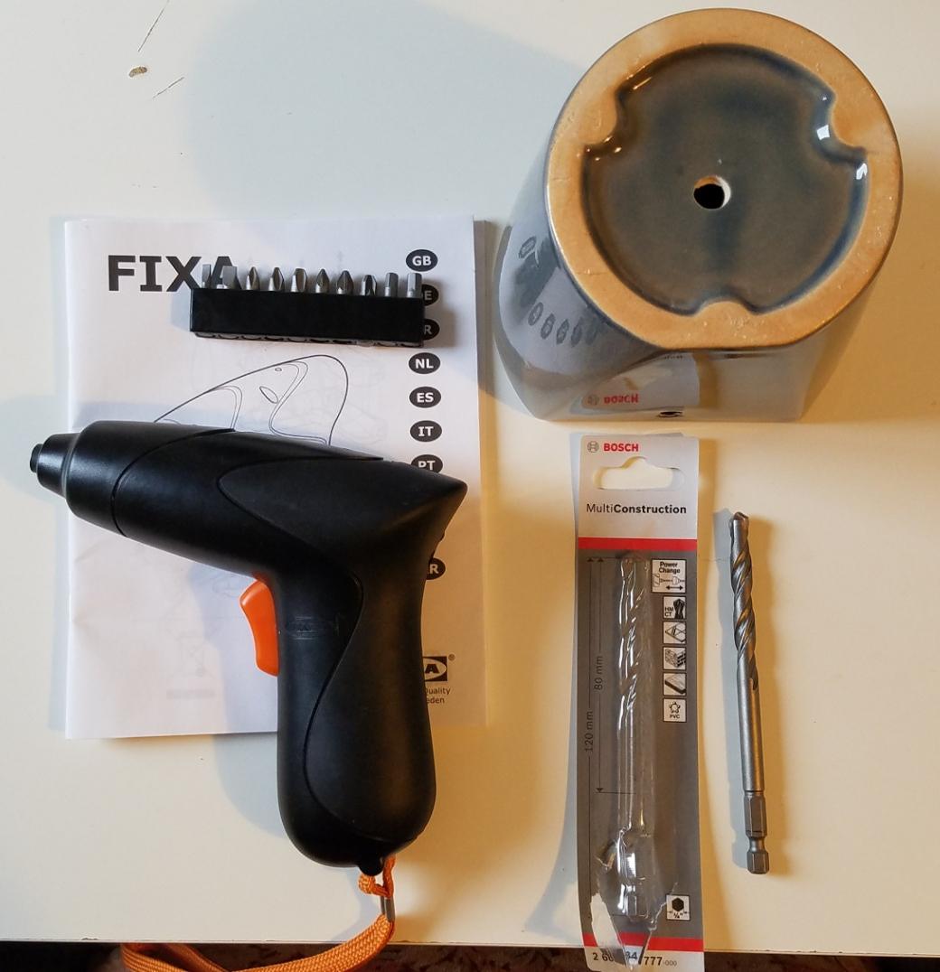 A few days ago I asked if a €9 cordless Ikea drill could make drainage