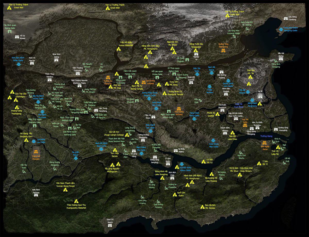 Dynasty Warriors 8 Map All maps also include important stage and