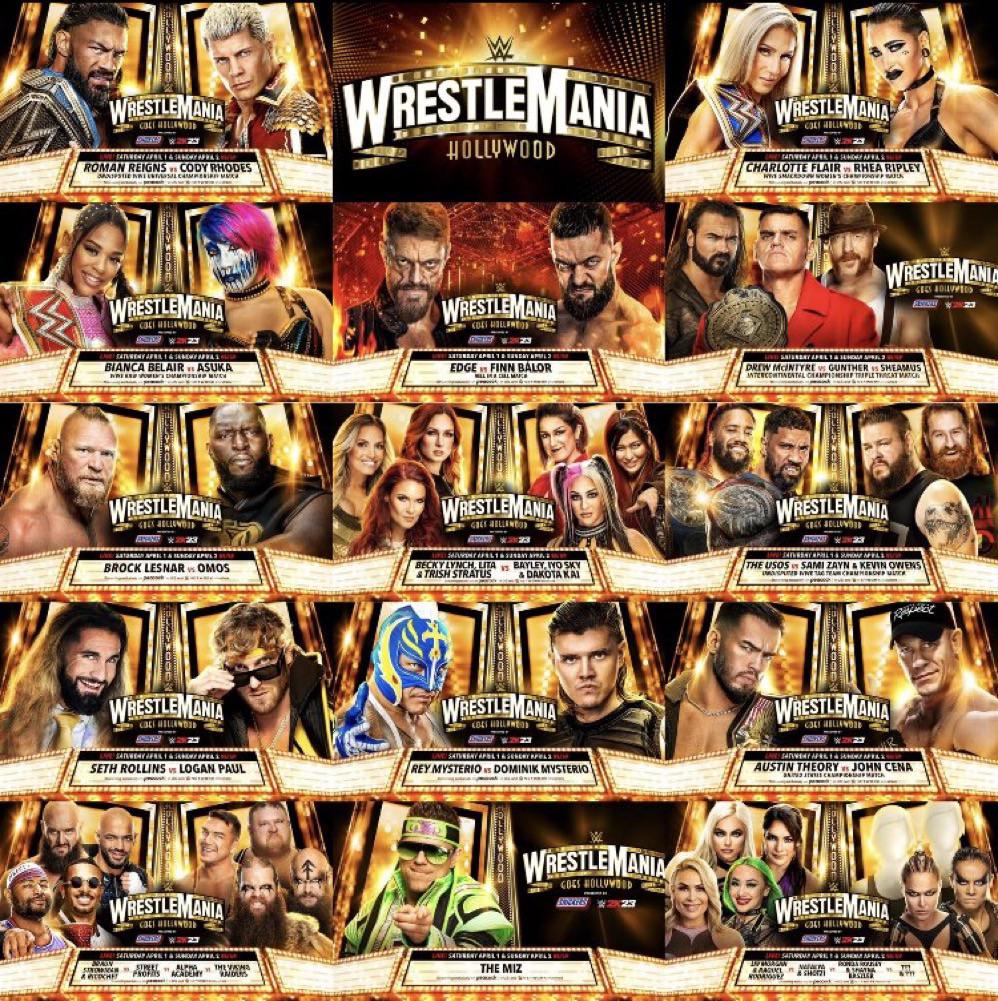 UPDATED Wrestlemania 39 Card r/WWE