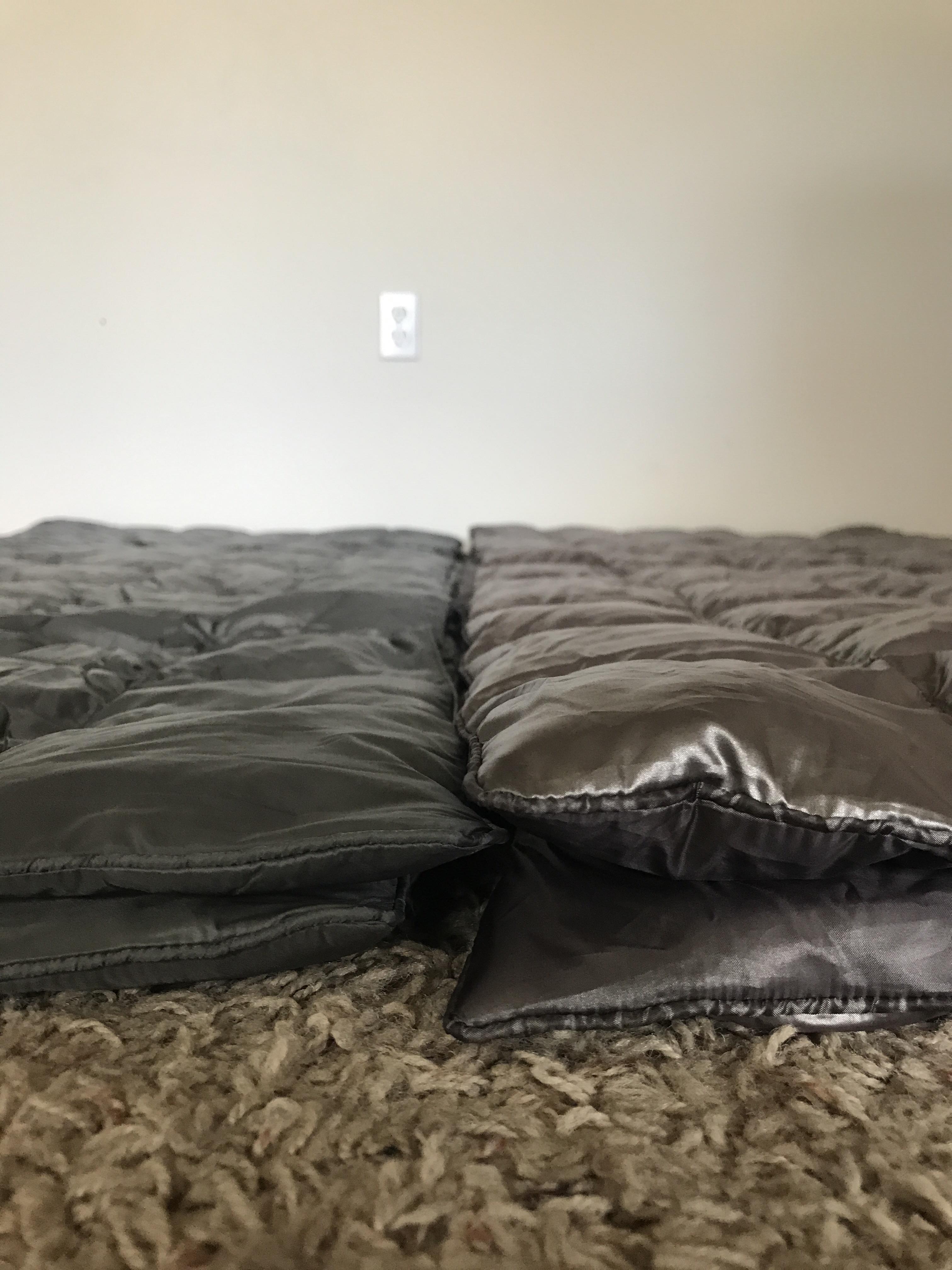 Woot down throws (Blue Ridge) vs Costco down throws (Double Black