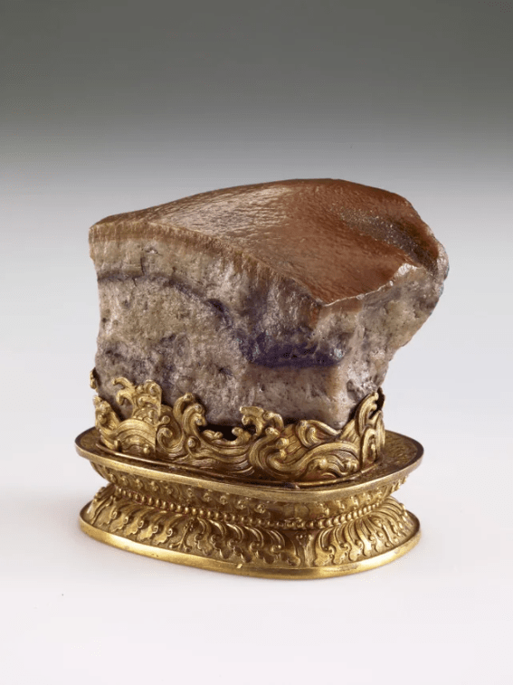 The Qing Dynasty Meat Shaped Stone is one of the prized treasures taken