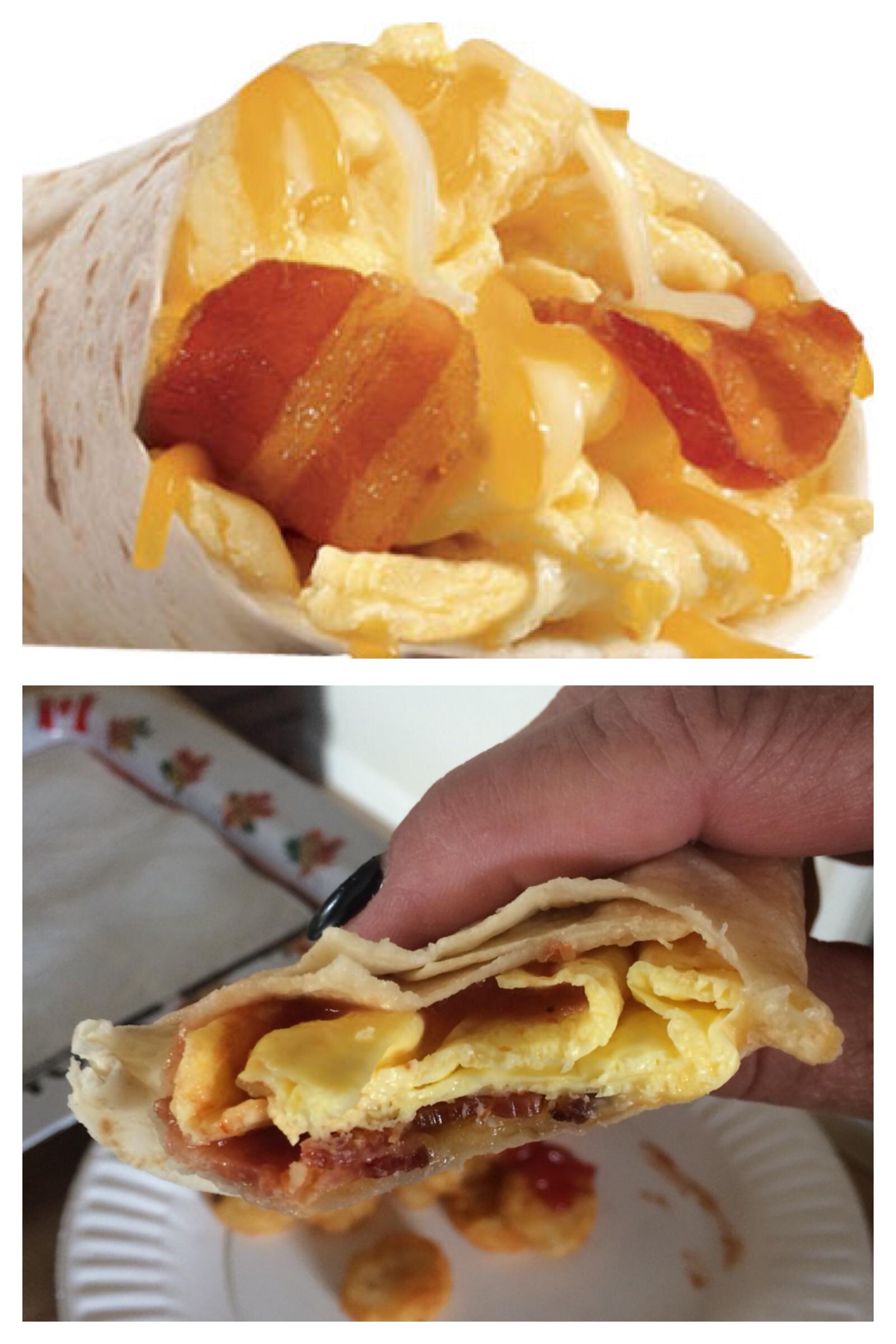 Carl's Jr. Bacon, egg and cheese burrito r/ExpectationVsReality