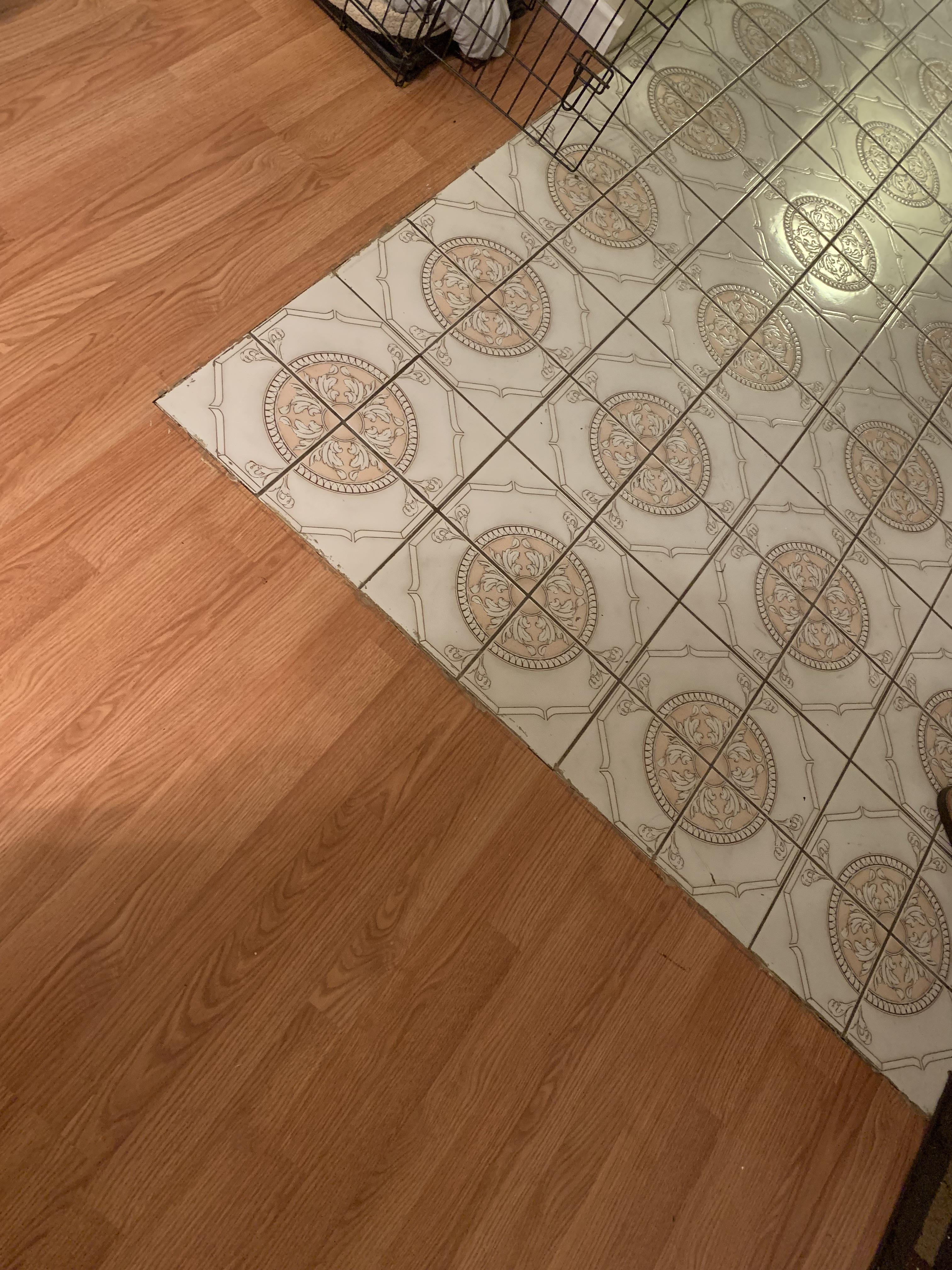 Vinyl over current flooring? The laminate wood and tile are almost even