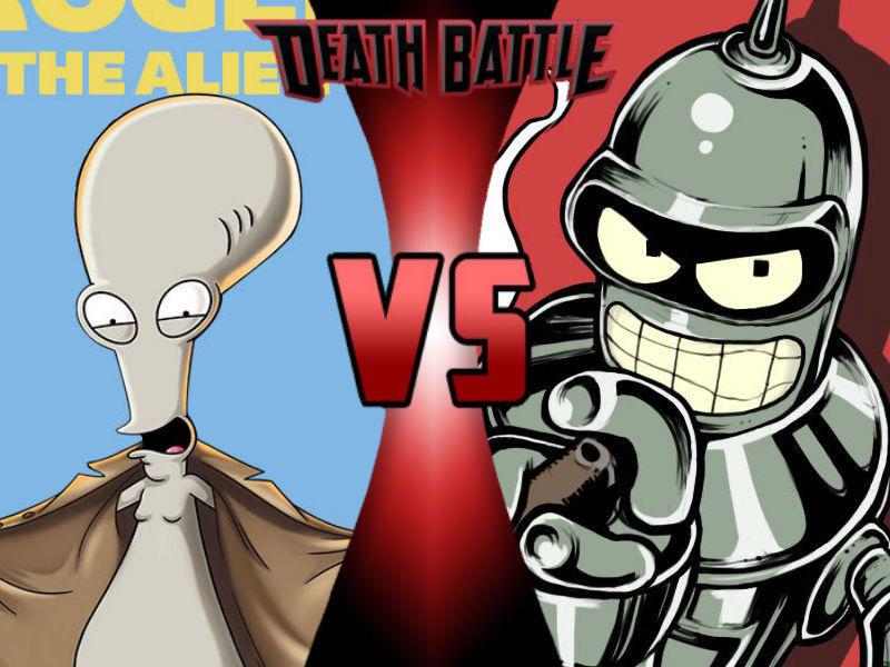 Roger vs Bender (American Dad vs Futurama) Basically just homer versus