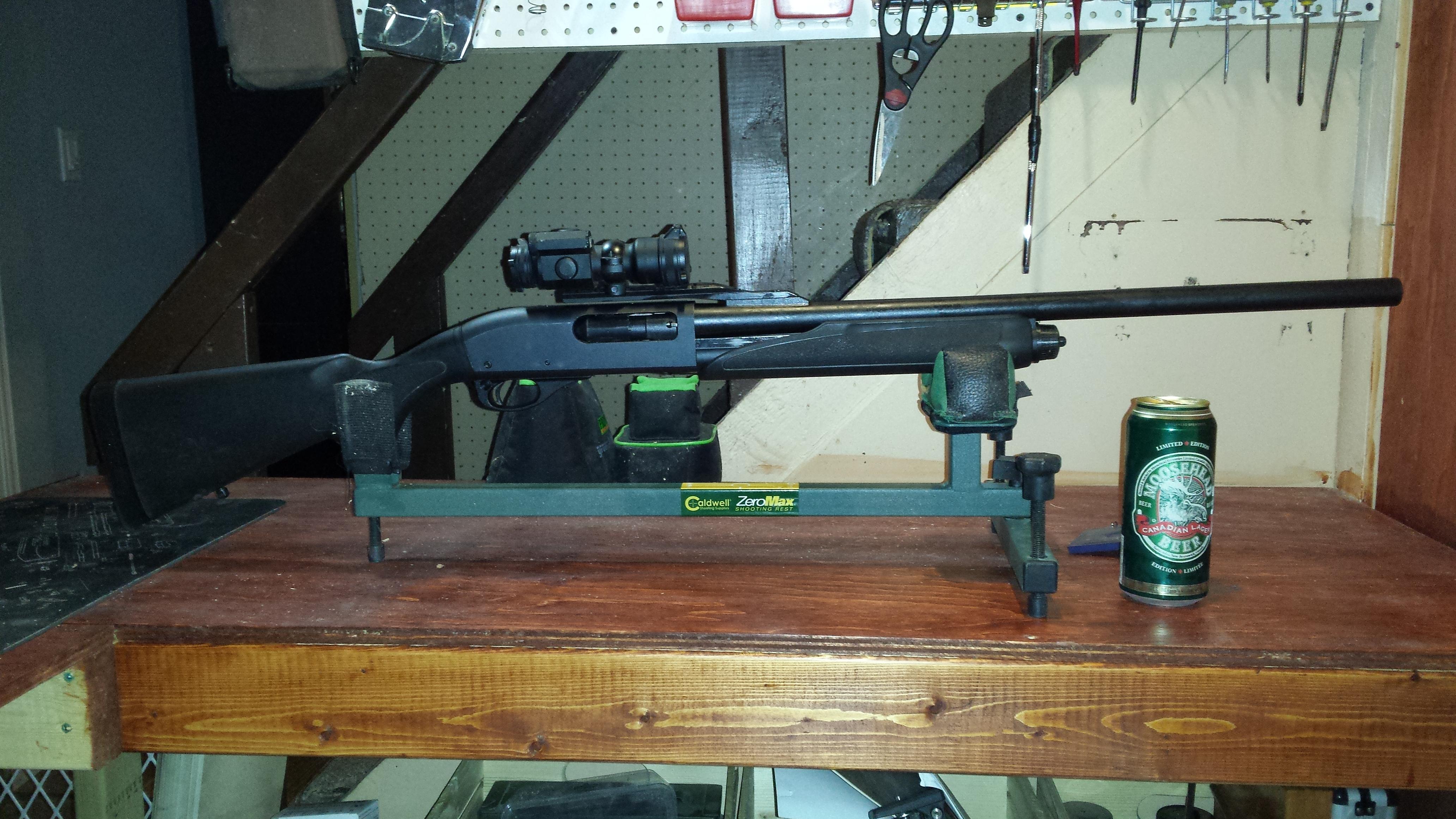 My deer killer Remington 870, fully rifled barrel with cantilever