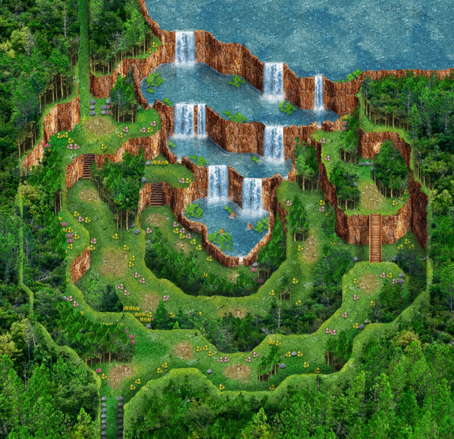Gaia's Navel from Secret of Mana (OC) imaginarymaps