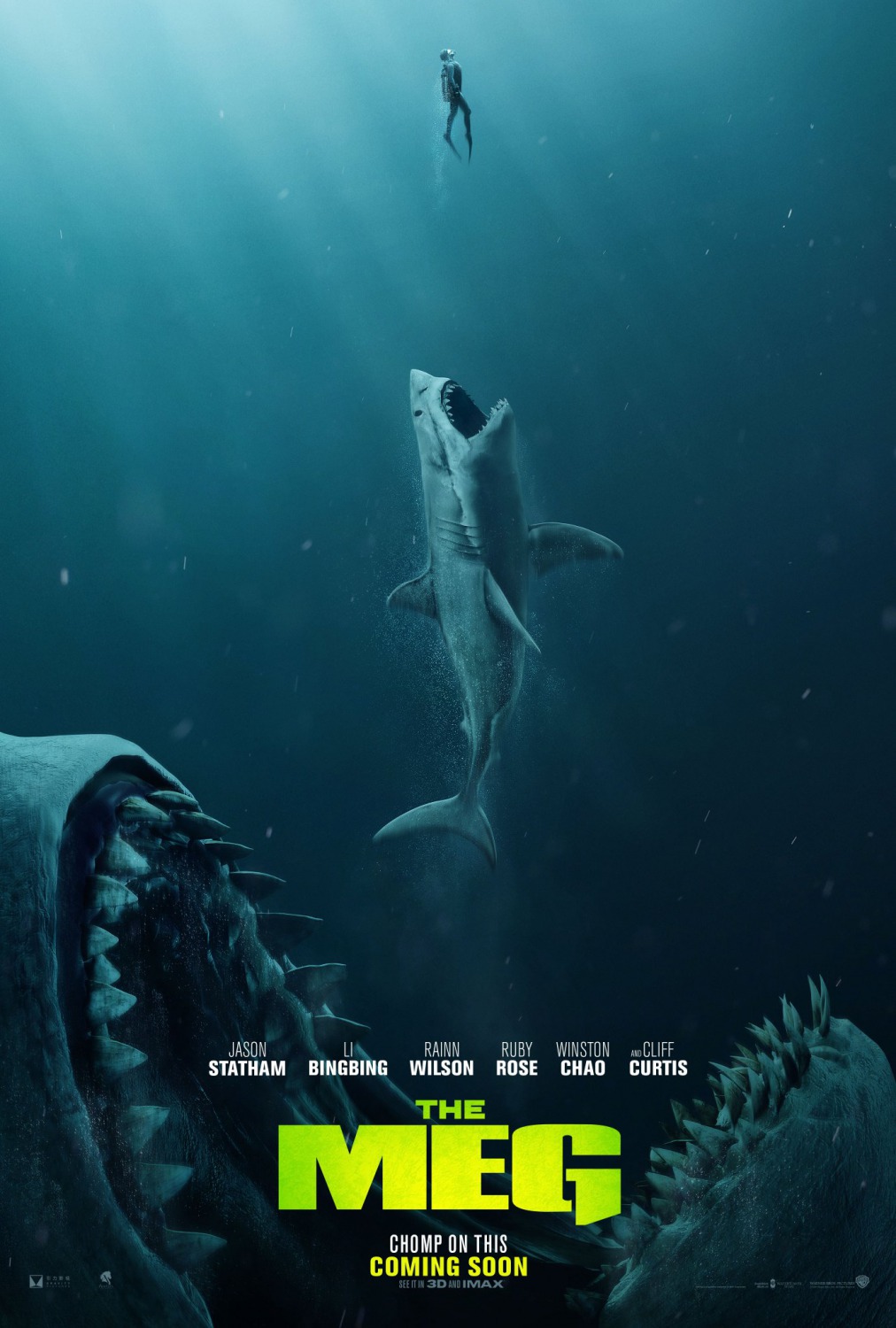 New Poster for HorrorSciFi 'The Meg' Starring Jason Statham, Rainn