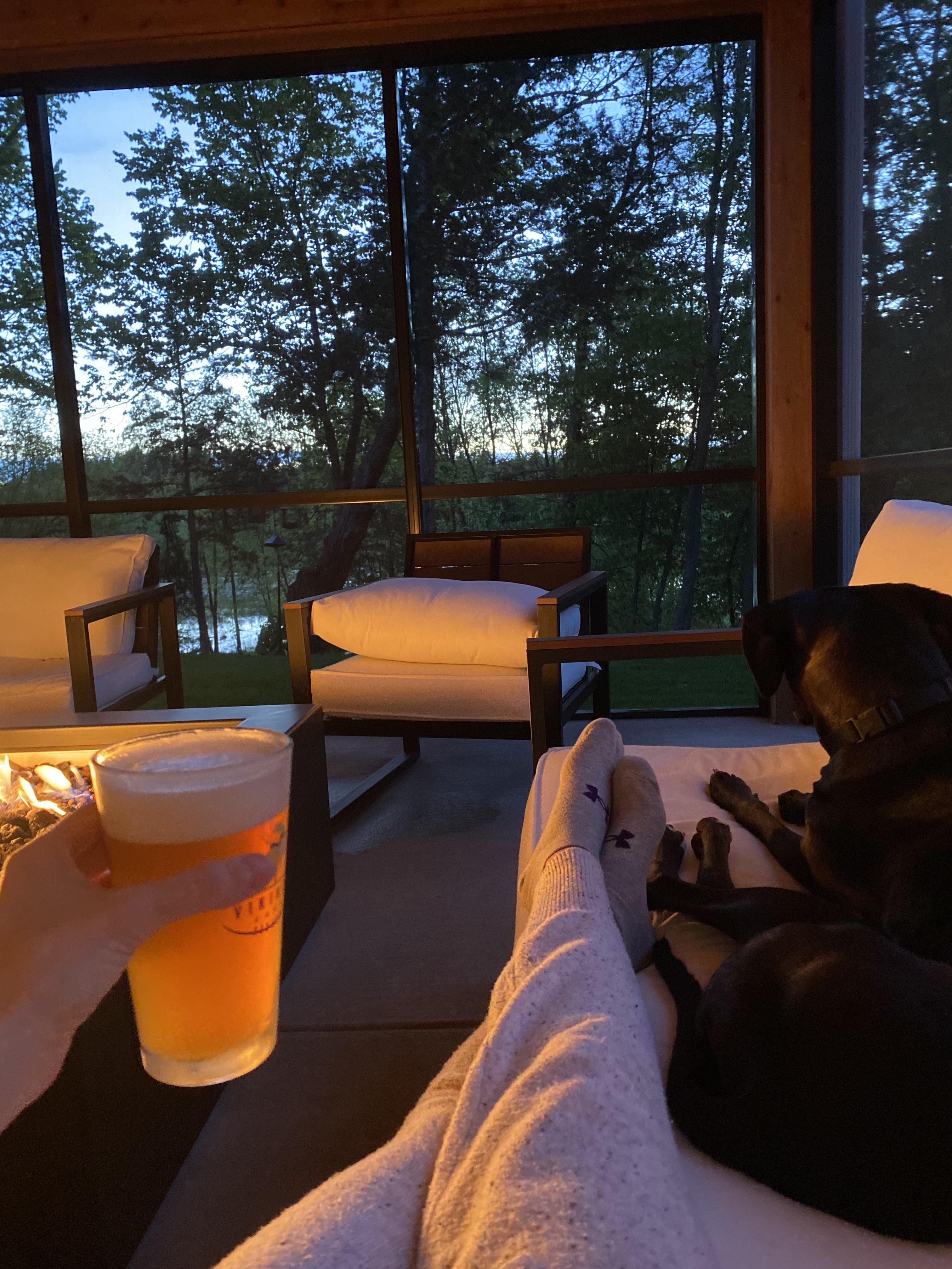 My happy place… dog and beer are essential. CozyPlaces