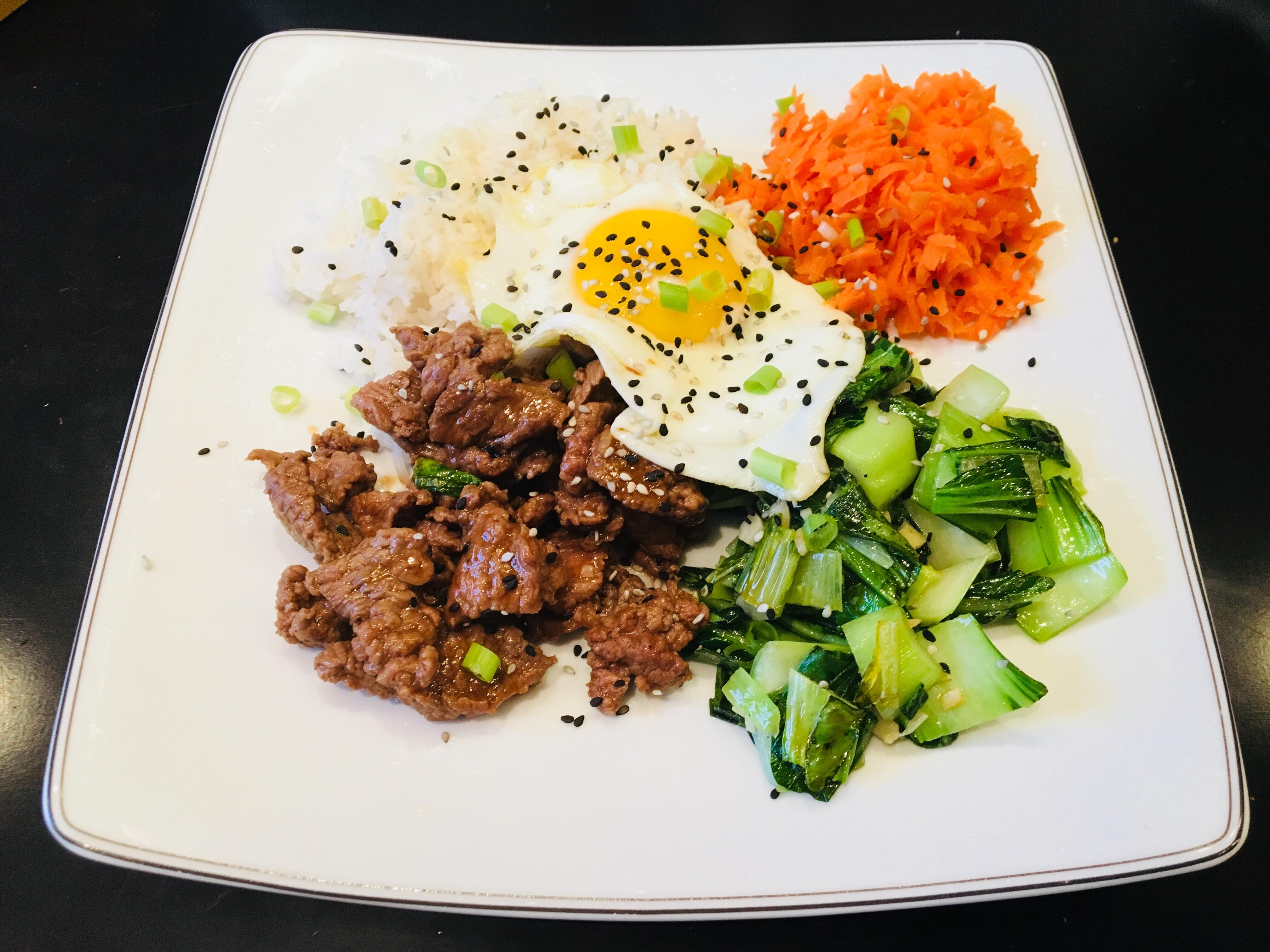 KoreanStyle Beef with Sesame Bok Choy & Marinated Carrots r/blueapron